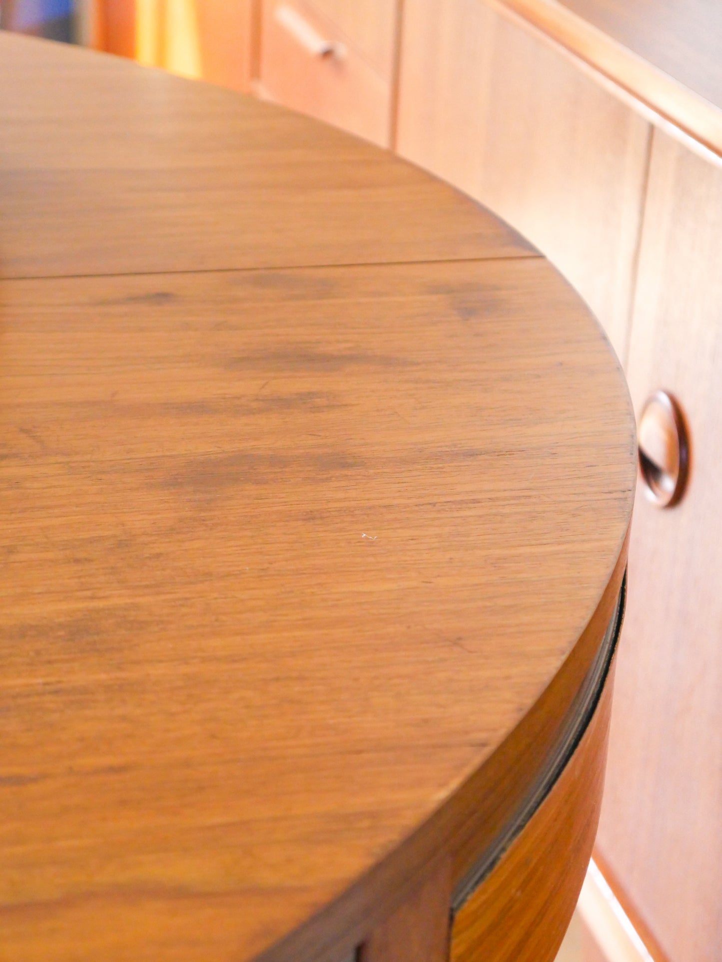 Grande table ronde de salon en bois, style Scandinave, 1960