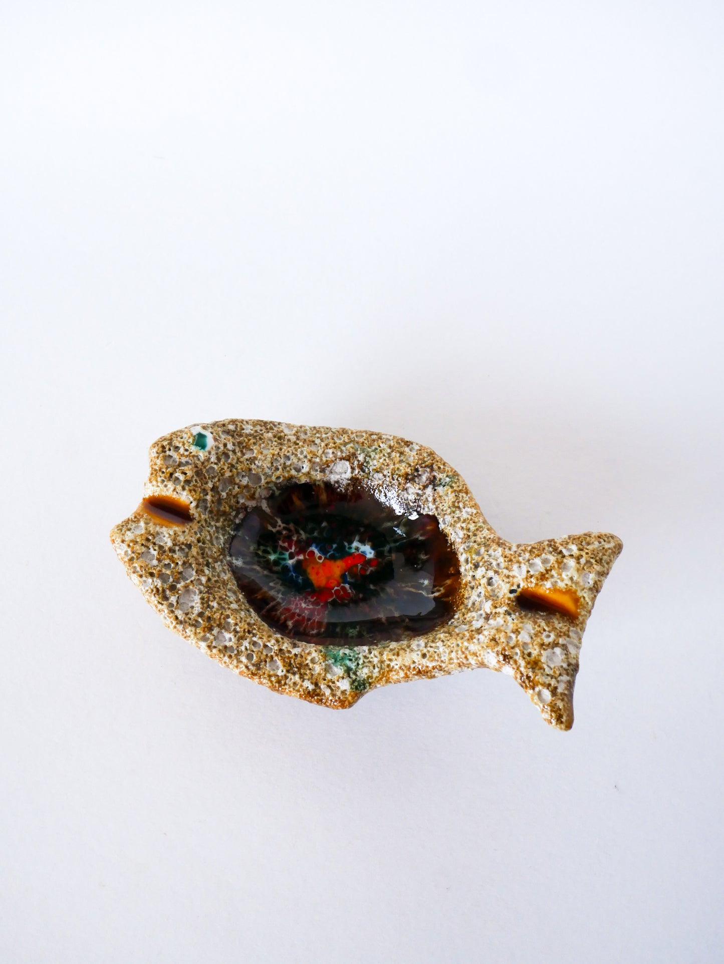 Vide-poche cendrier en Fat Lava, forme de Poisson, 1970