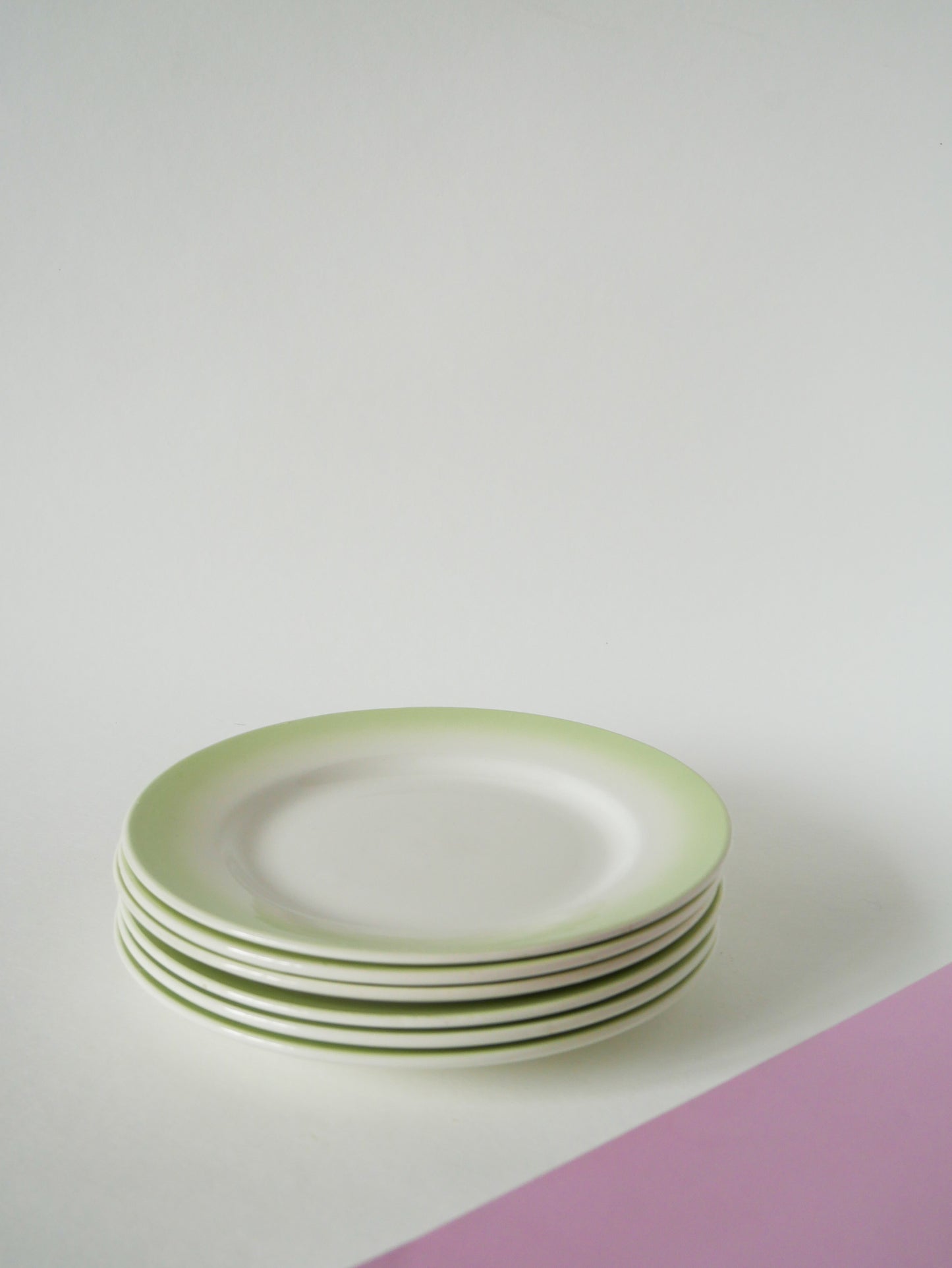Lot de 6 assiettes à dessert Tie & Dye couleur Vert, 1960