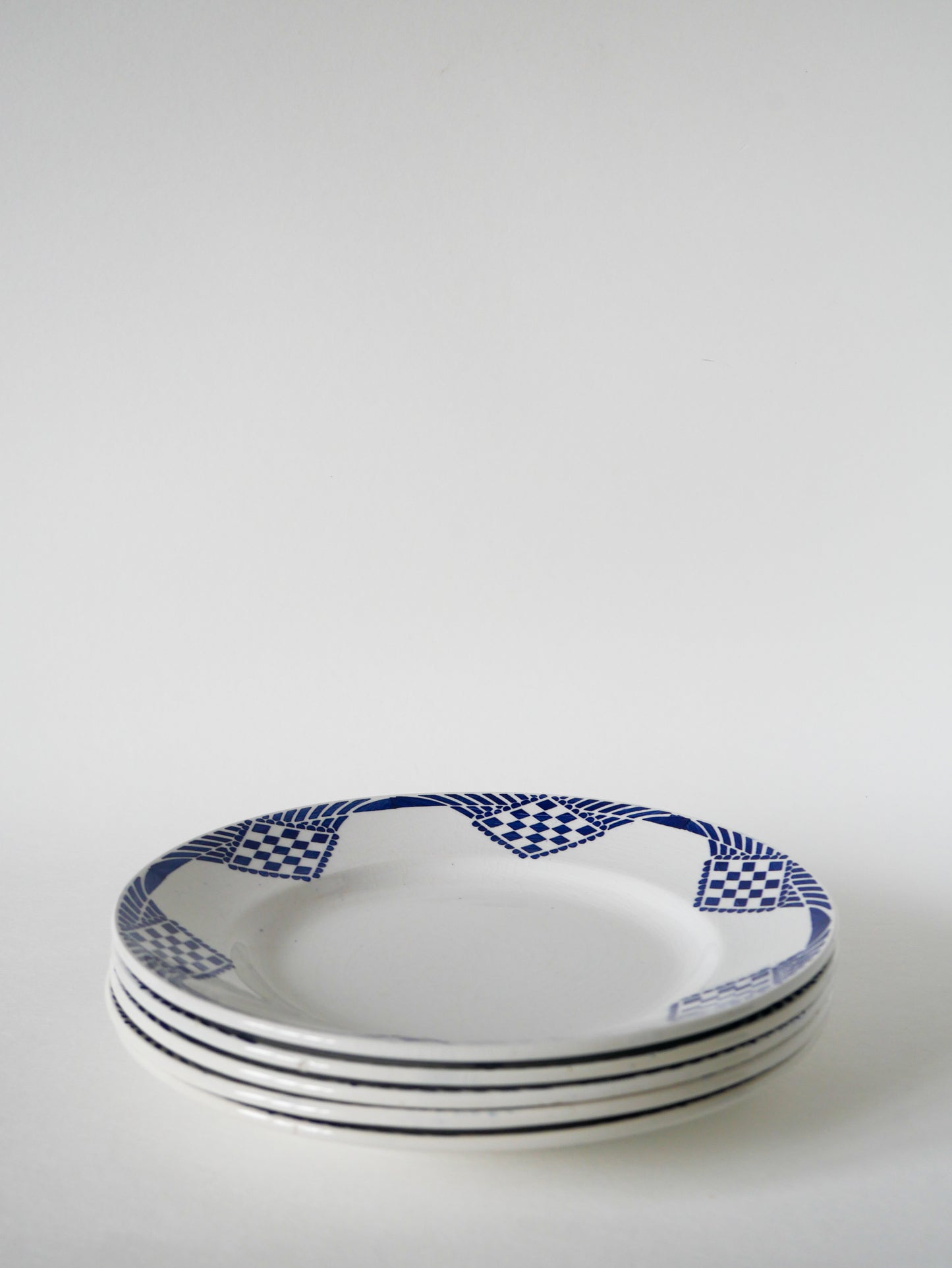 Lot de 5 assiettes plates Moulin des Loups, modèle Pantin, 1950