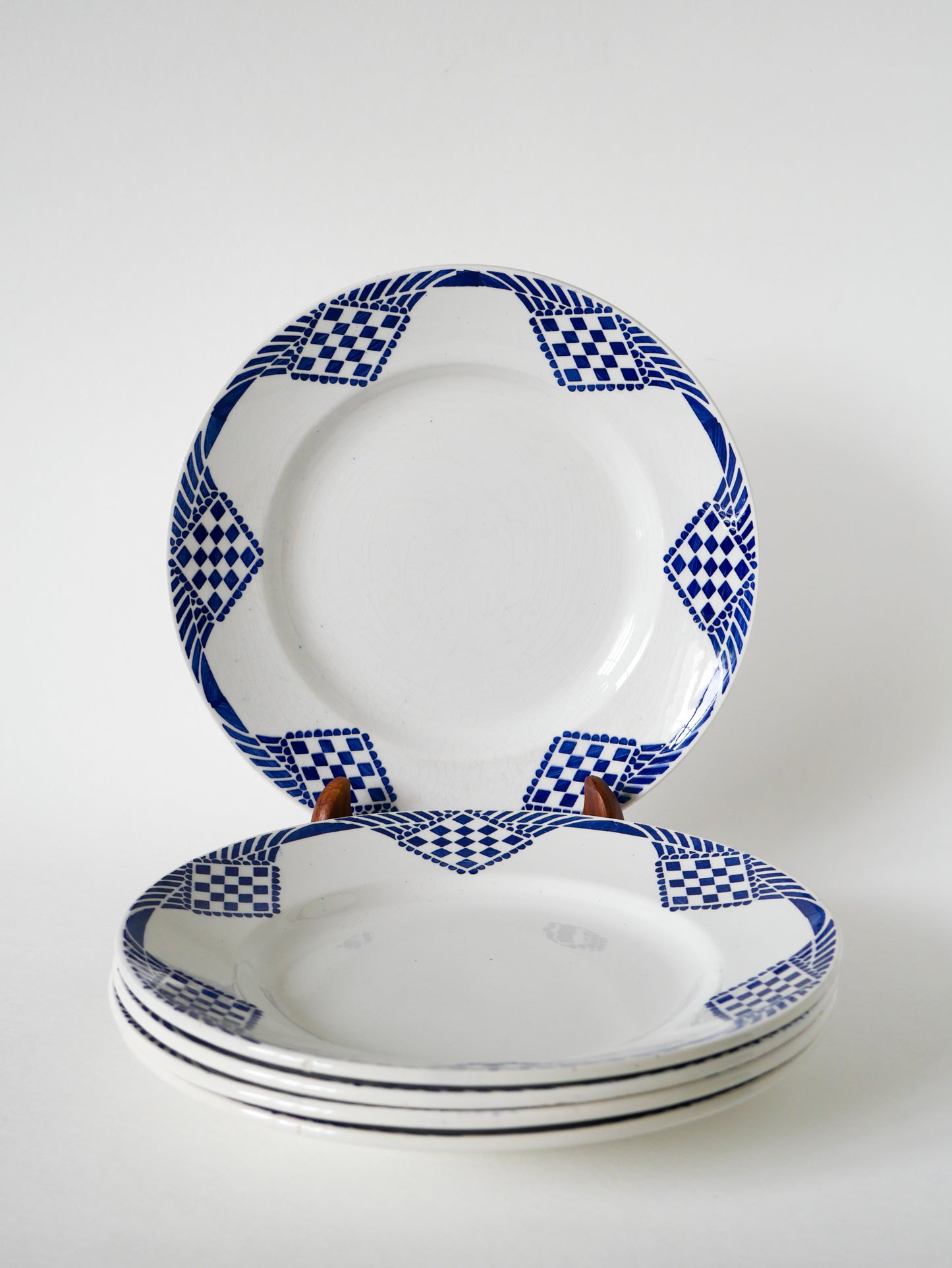 Lot de 5 assiettes plates Moulin des Loups, modèle Pantin, 1950