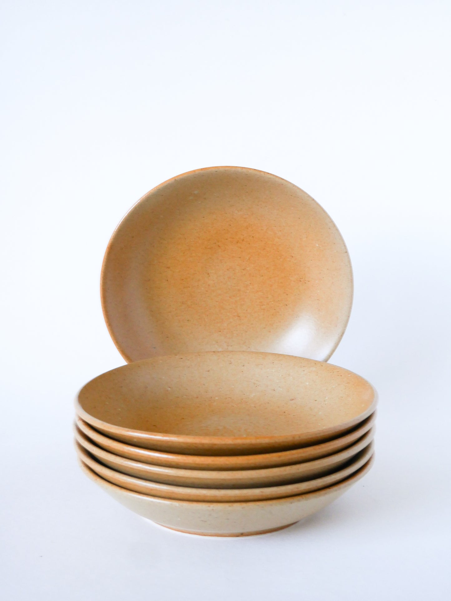 Lot de 6 assiettes creuses en grès, 1970 - 20 cm