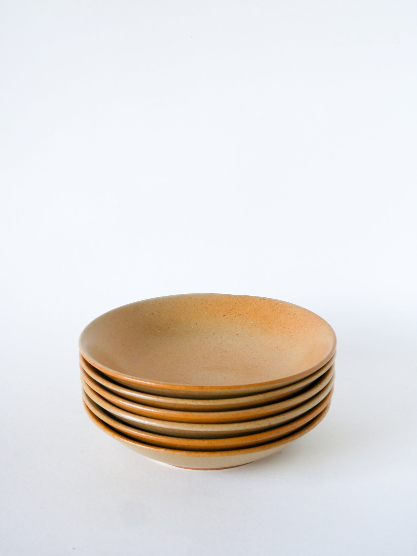 Lot de 6 assiettes creuses en grès, 1970 - 20 cm