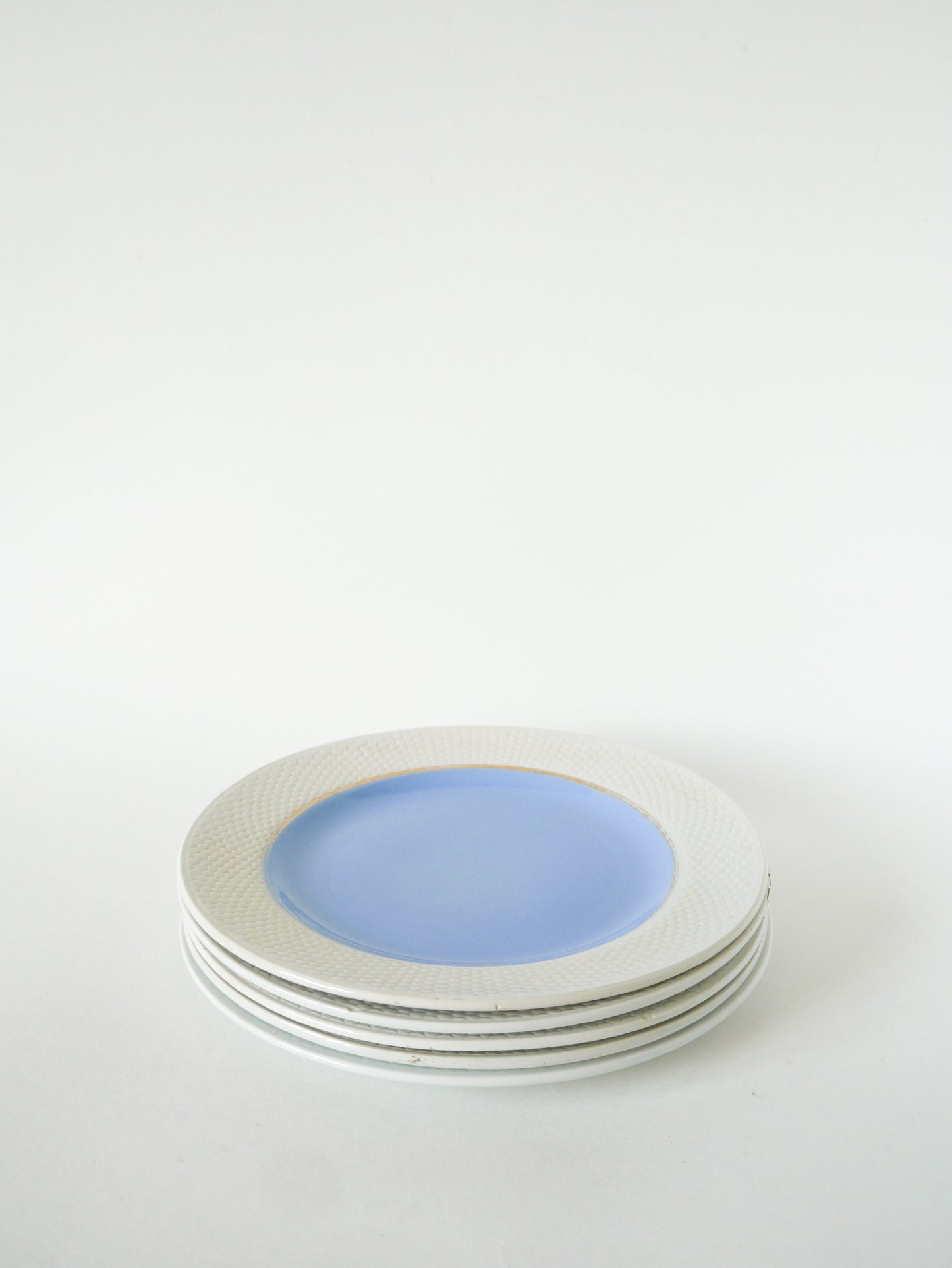 Ensemble de 5 assiettes plates Multicolores, nid d'abeilles, 1960