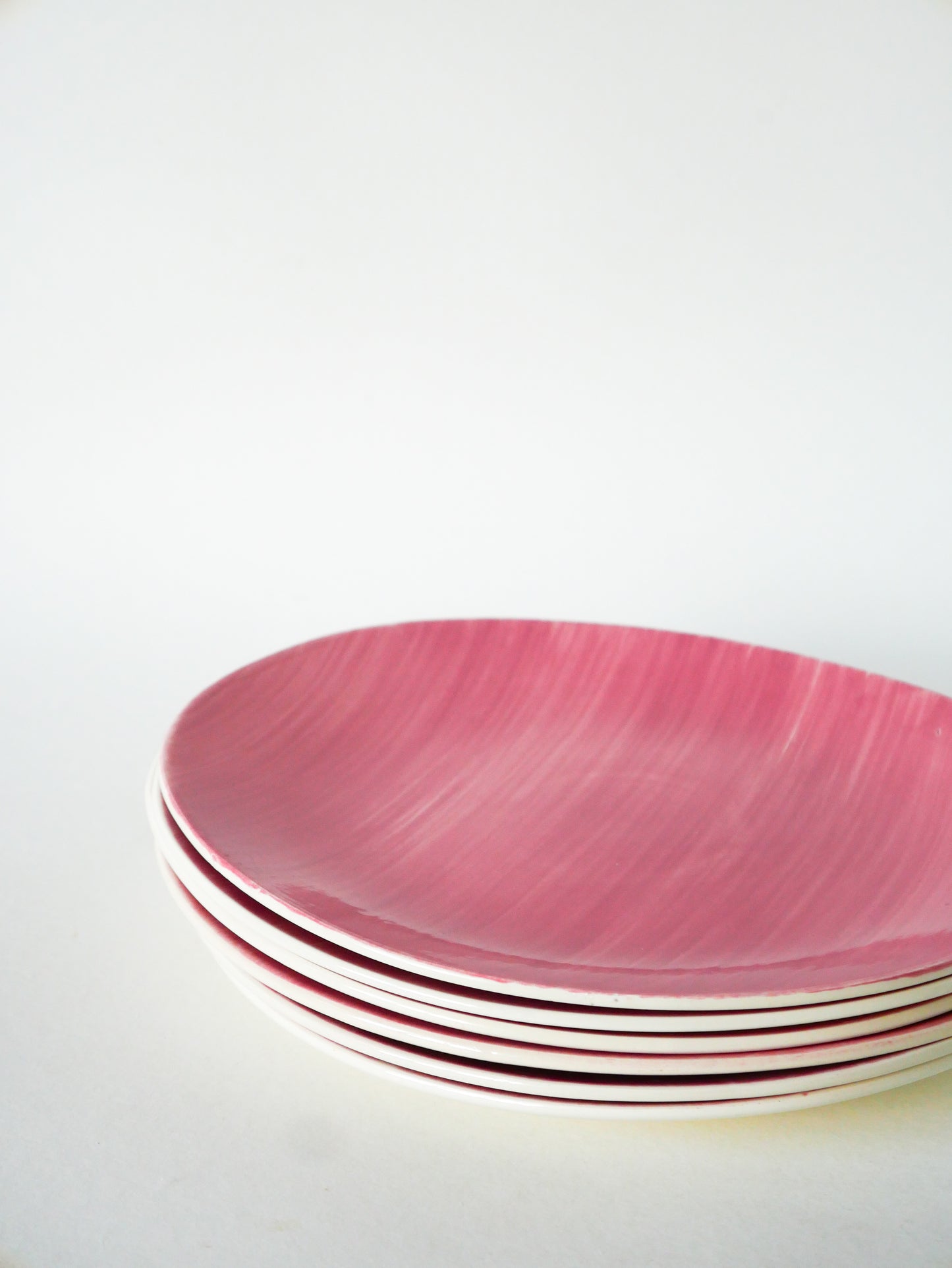 Lot de 6 assiettes à dessert ovales, Salins modèle Aquilon, 1960