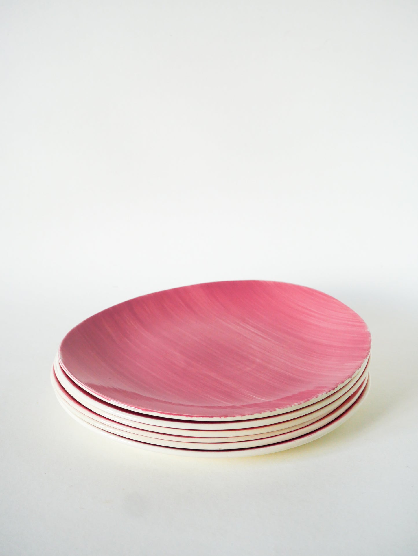Lot de 6 assiettes à dessert ovales, Salins modèle Aquilon, 1960