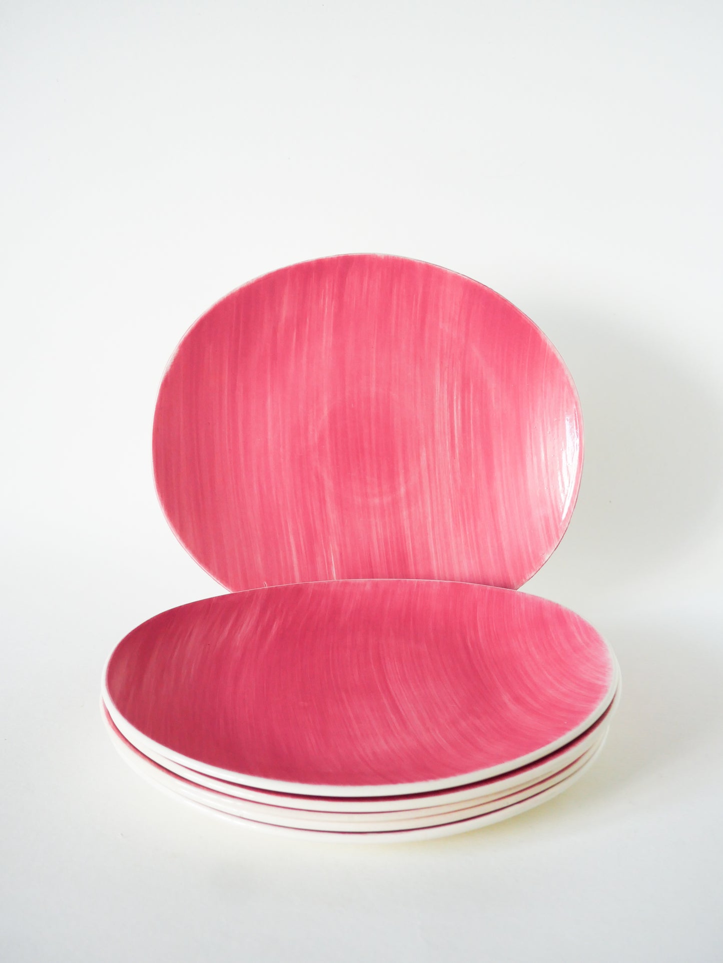 Lot de 6 assiettes à dessert ovales, Salins modèle Aquilon, 1960