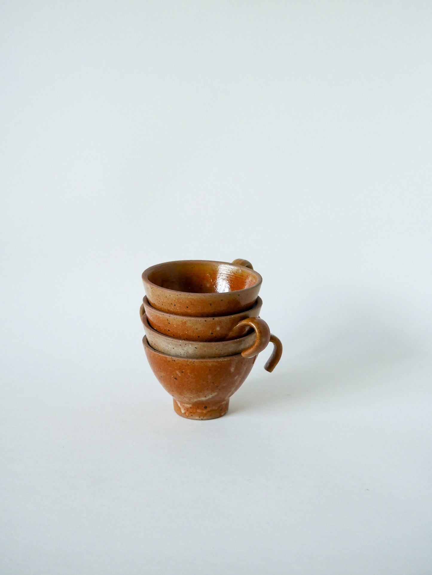 Lot de 4 tasses à café / thé en grès émaillé 1970