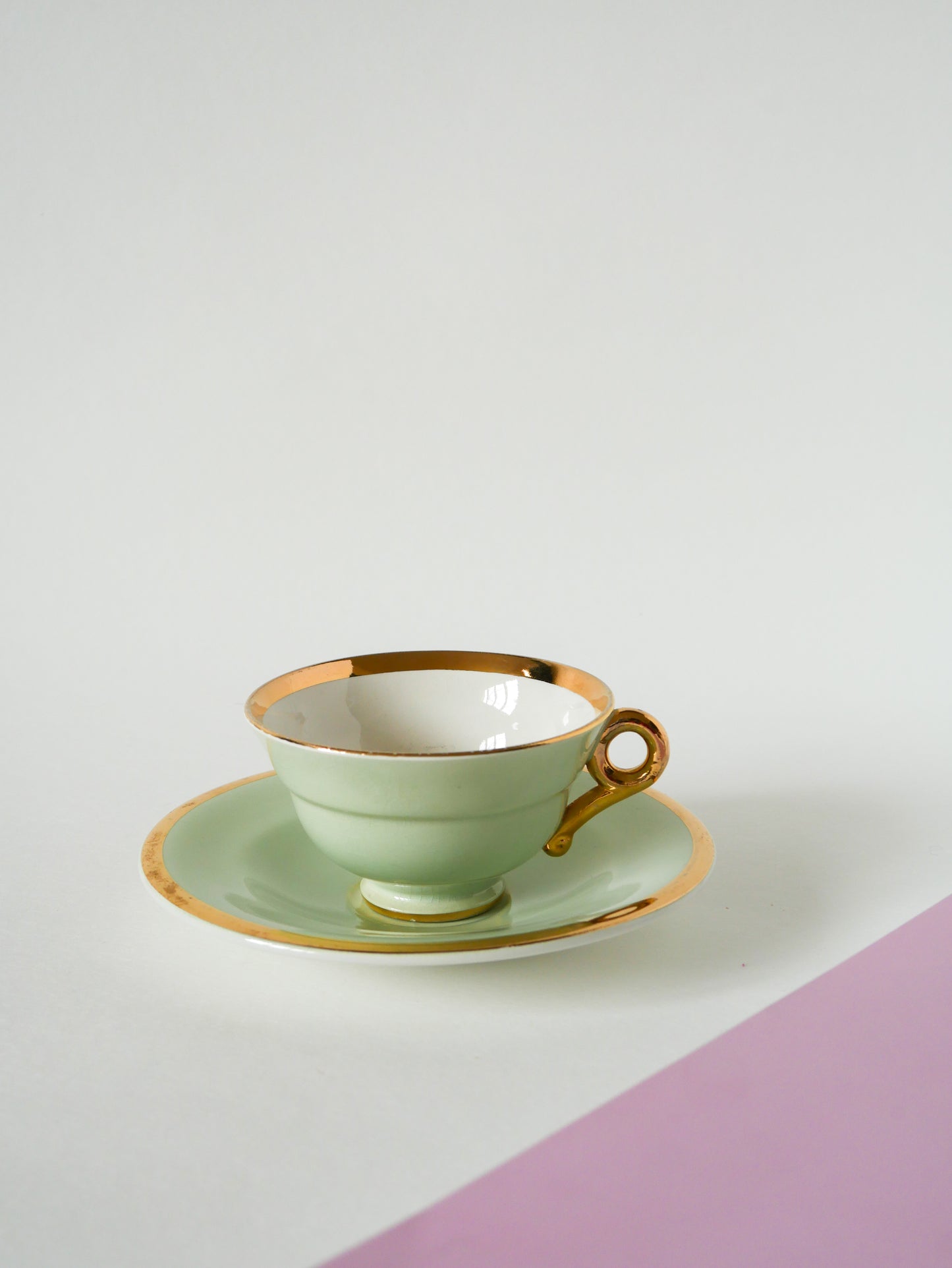 Déjeuner pastel Vert Menthe et doré, 1950