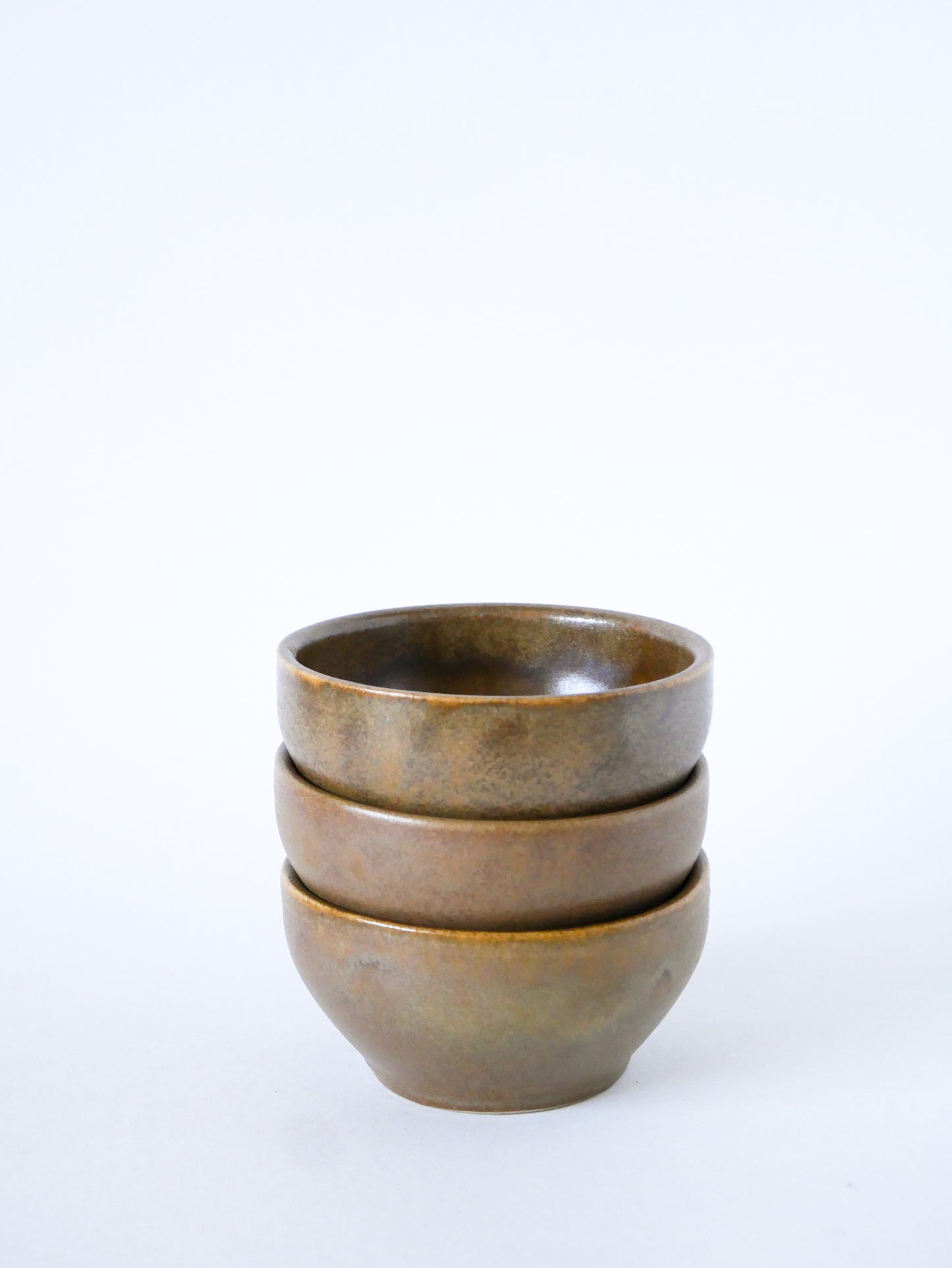 Ensemble de 3 petits bols en grès, Digoin Sarreguemines, Marron, 1970