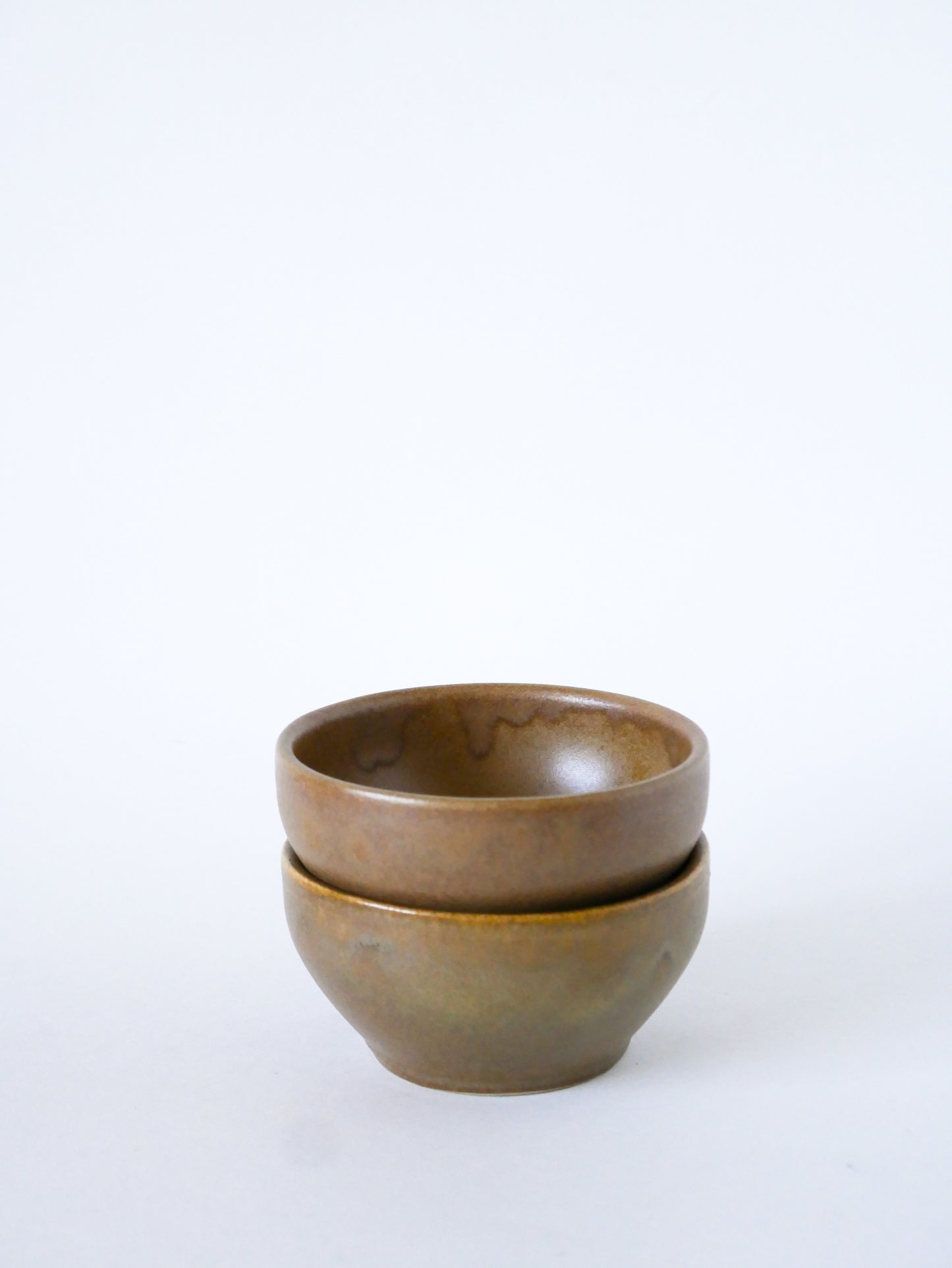 Ensemble de 3 petits bols en grès, Digoin Sarreguemines, Marron, 1970