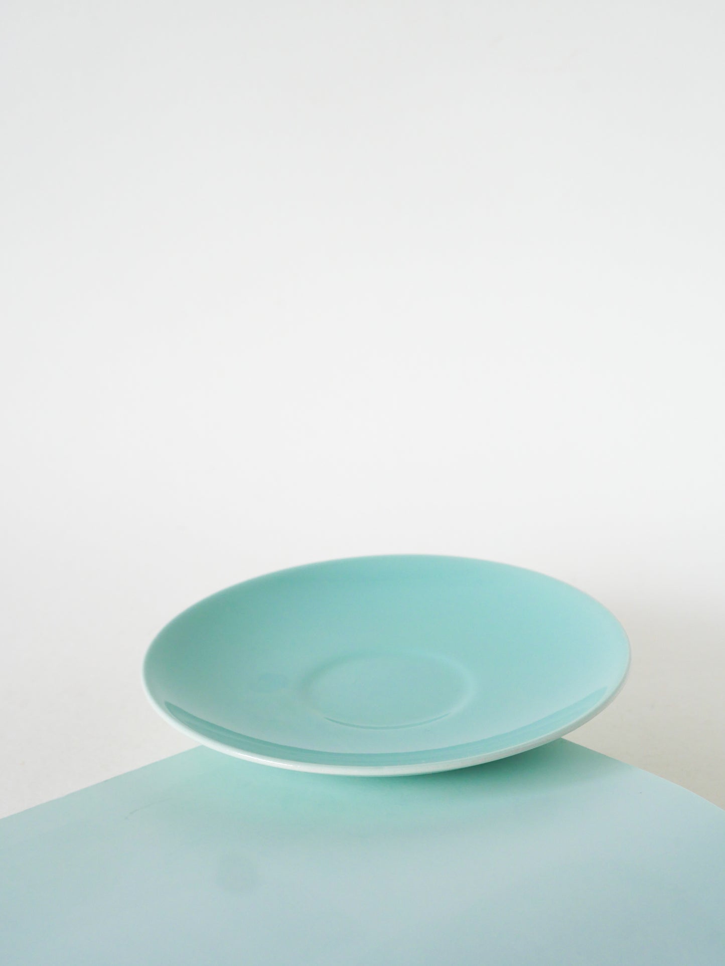 Paire de tasses et sous-tasses en faïence, Bleu Ciel & Vert Menthe, Made in Holland, 1960