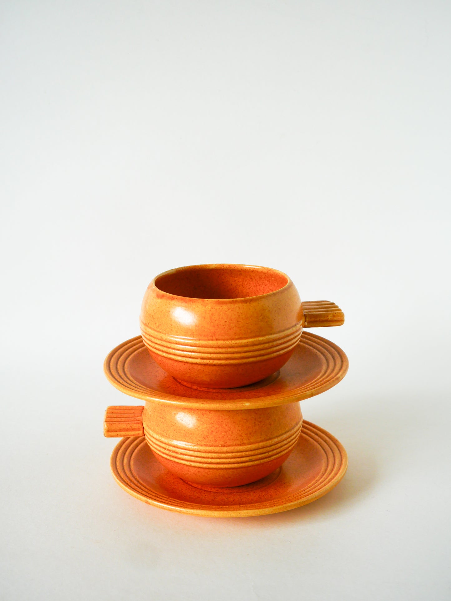 Paire de déjeuners en grès, Made in France, 1970