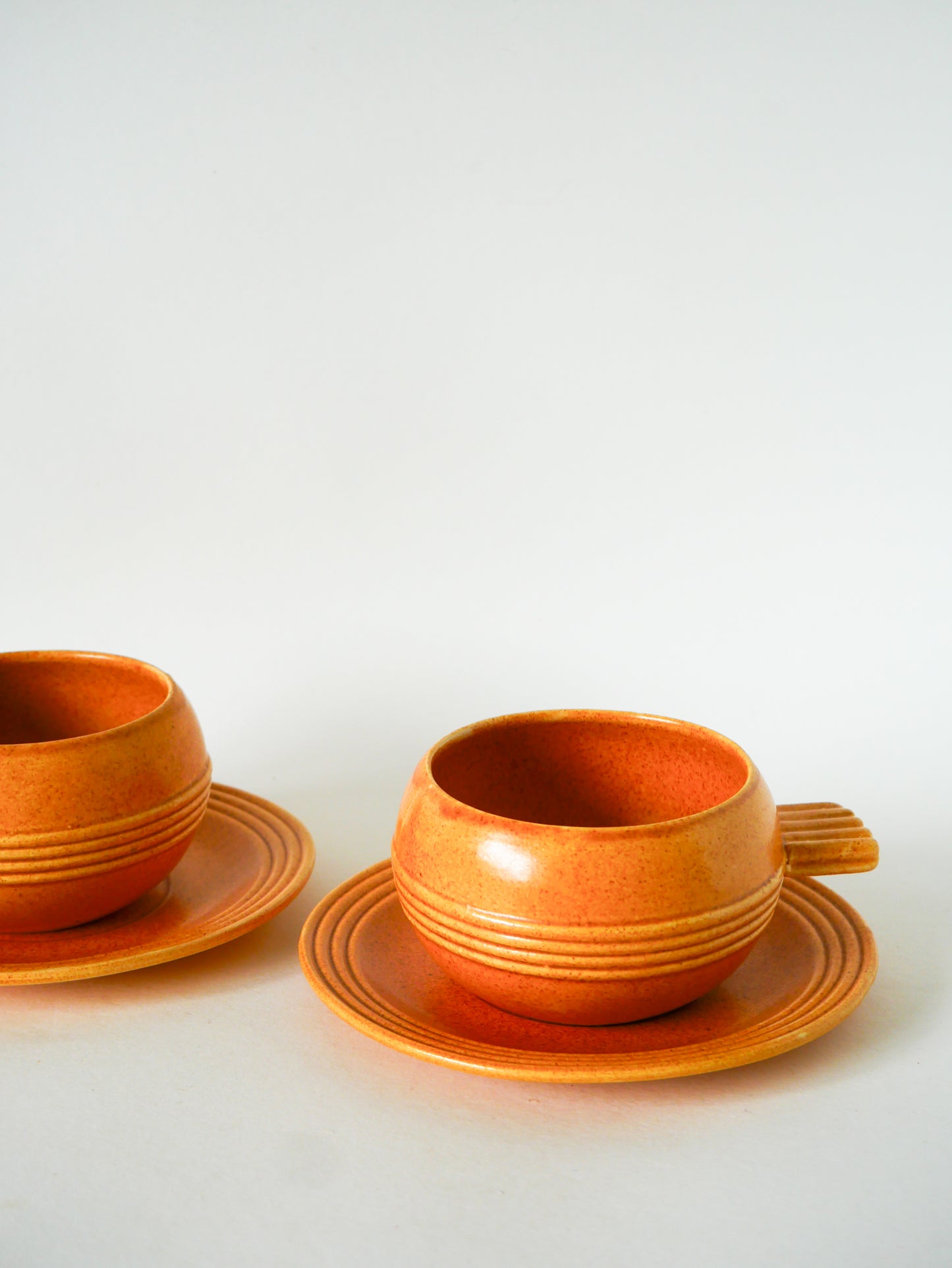 Paire de déjeuners en grès, Made in France, 1970