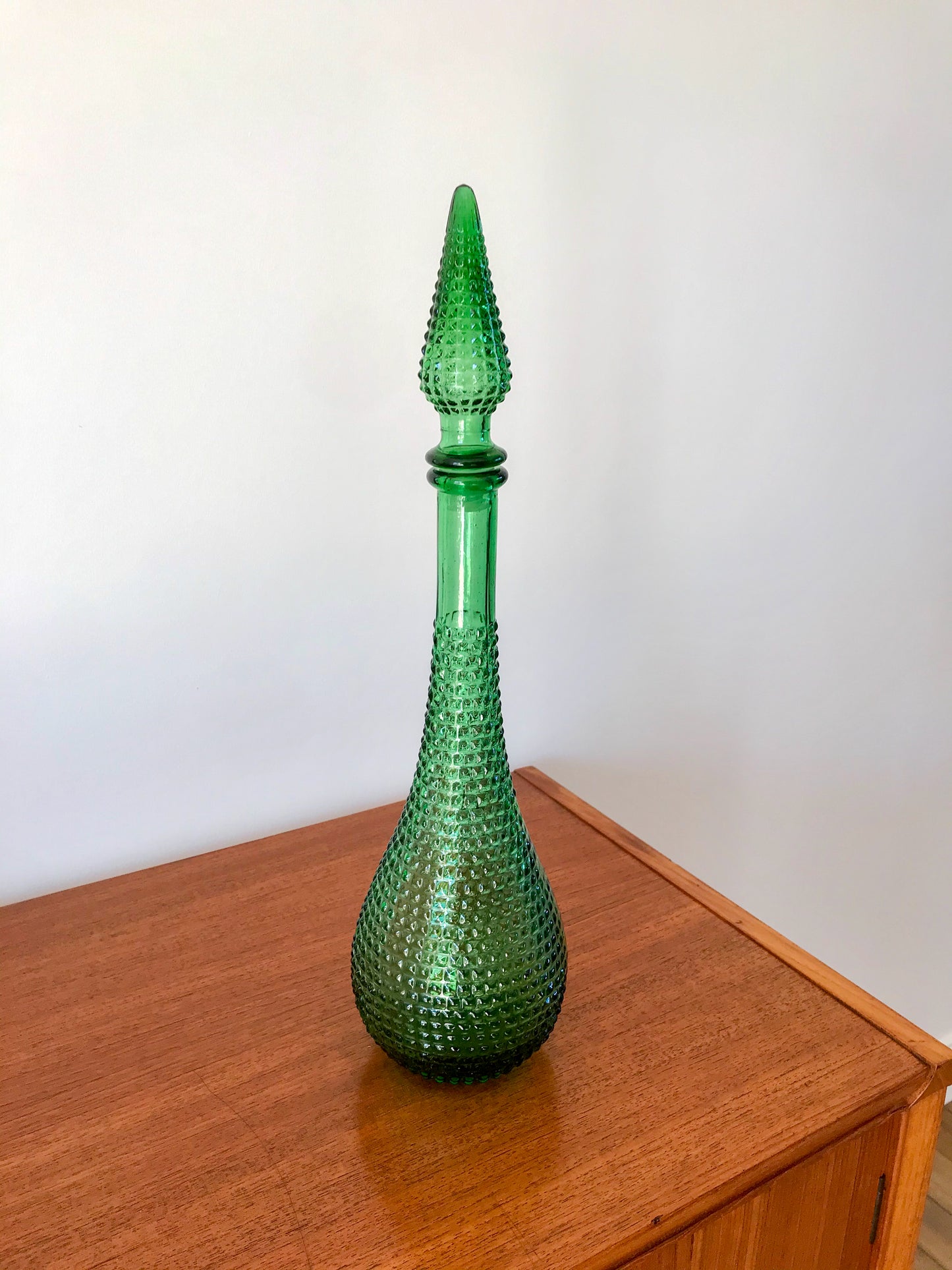 Grande carafe italienne en verre empoli années 70