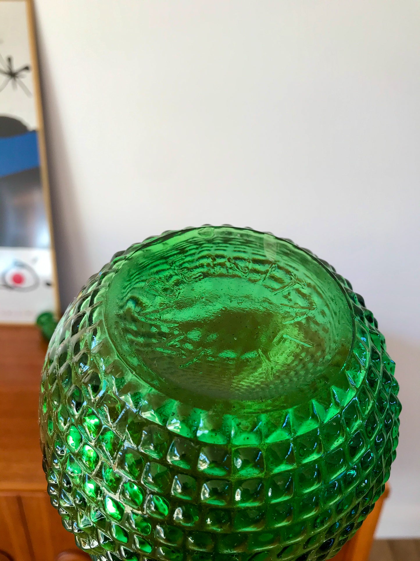 Grande carafe italienne en verre empoli années 70
