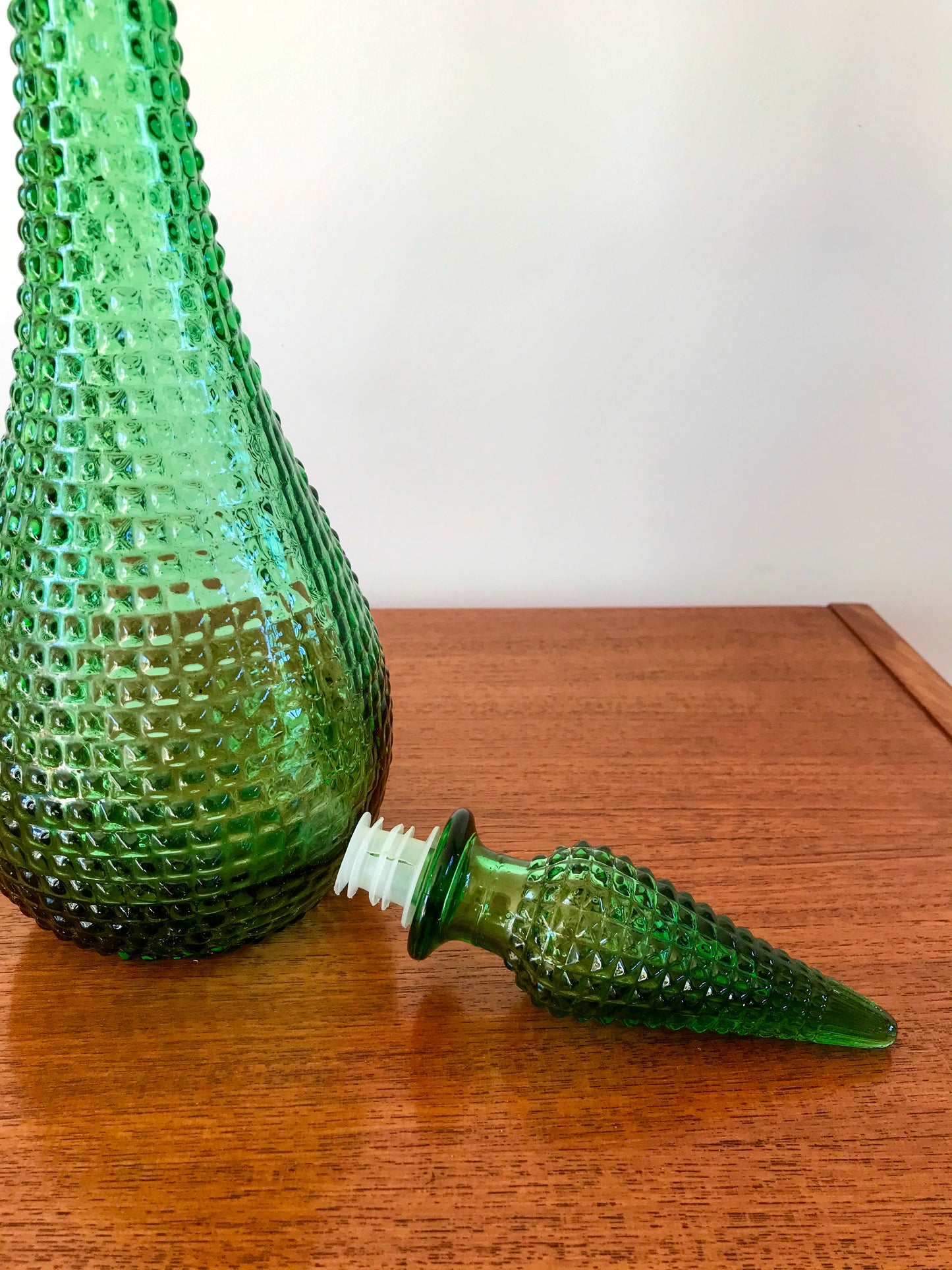 Grande carafe italienne en verre empoli années 70