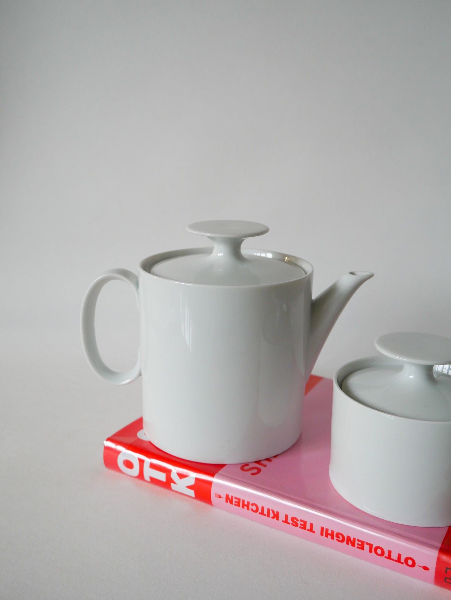 Théière et sucrier en céramique blanc Germany Thomas Design Moderniste 1970