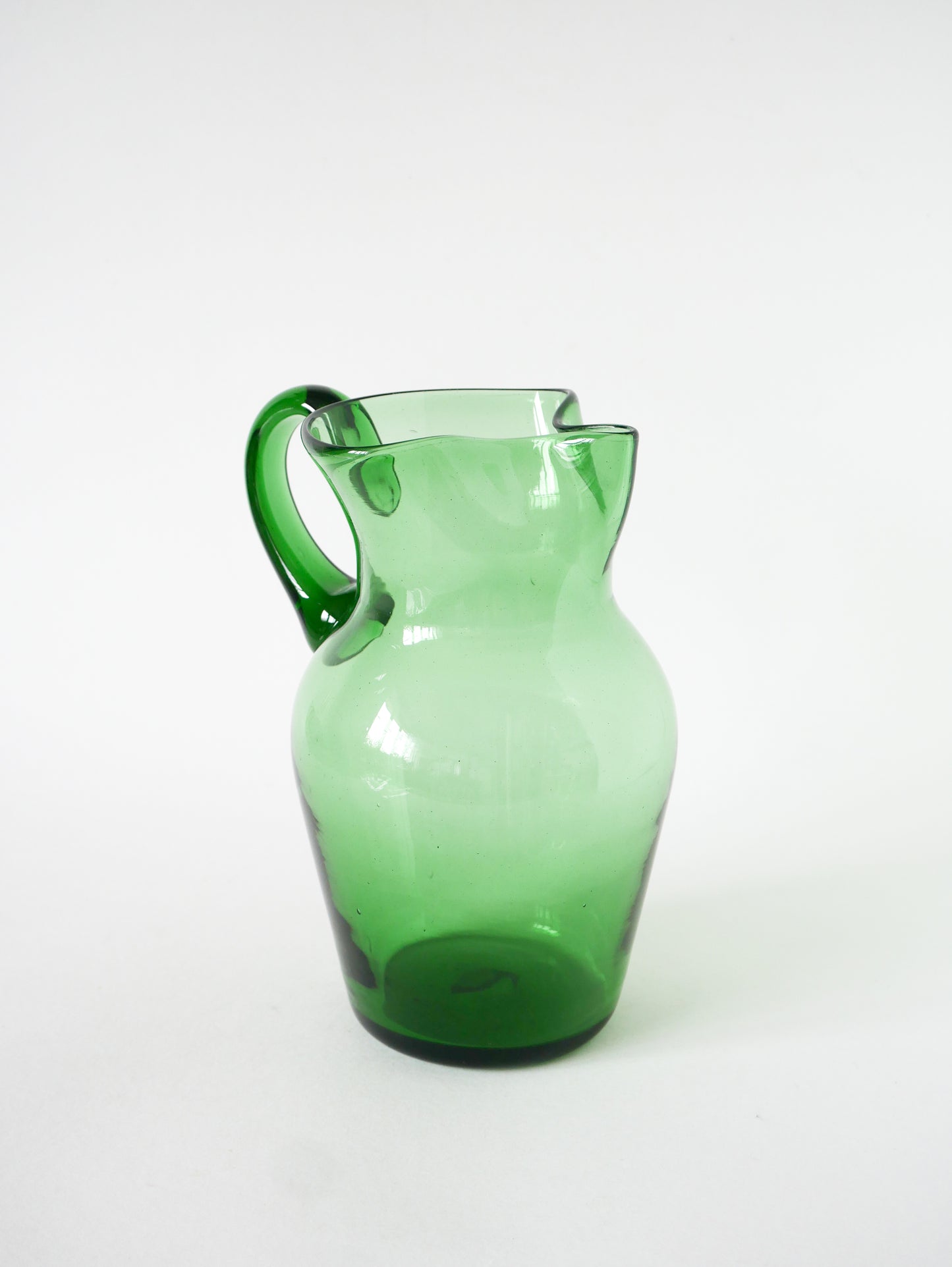 Grand pichet en verre soufflé, Vert, 1970