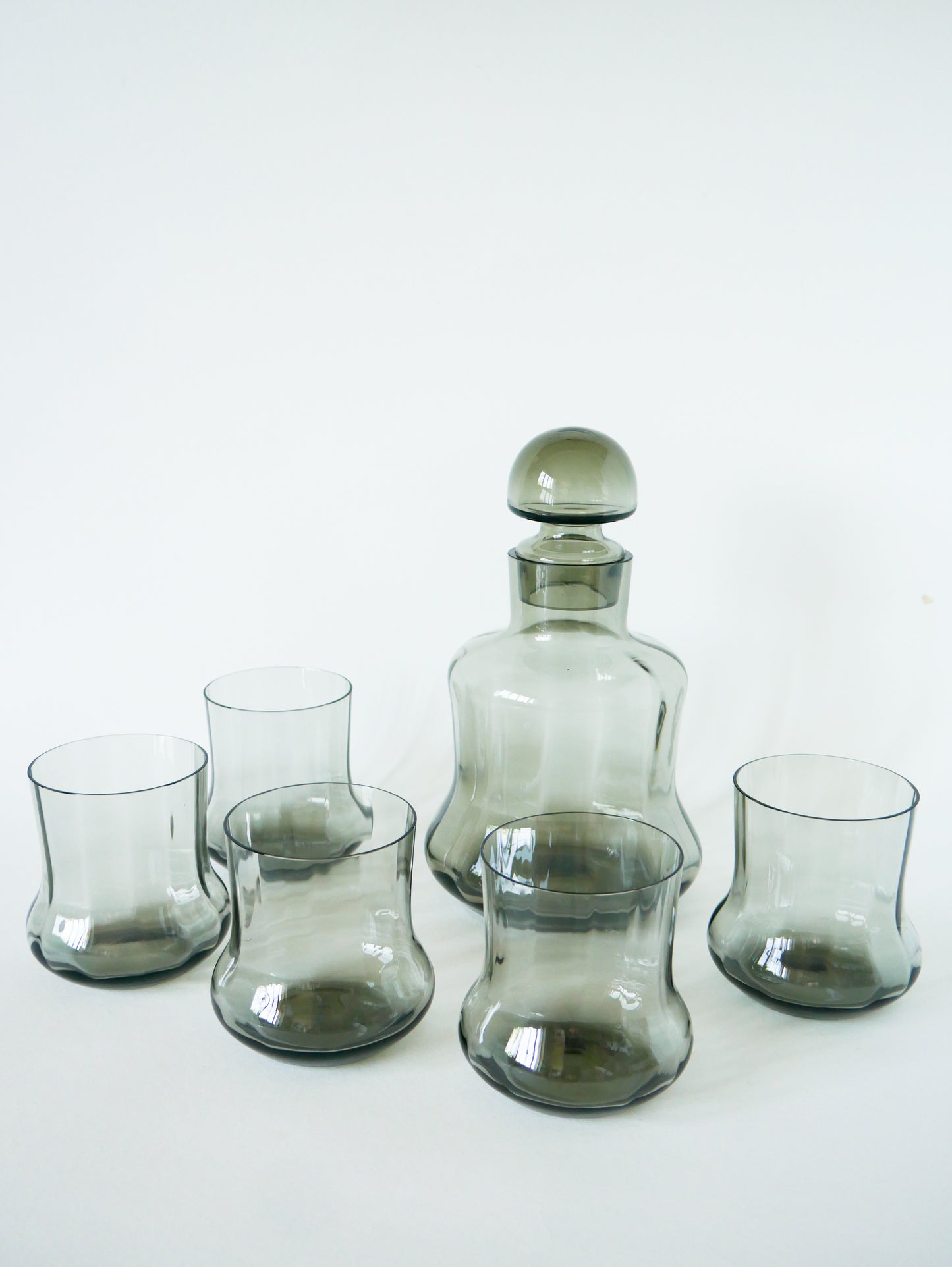 Ensemble composé d'une carafe et de 5 grands verres Long Drink, Design, 1960