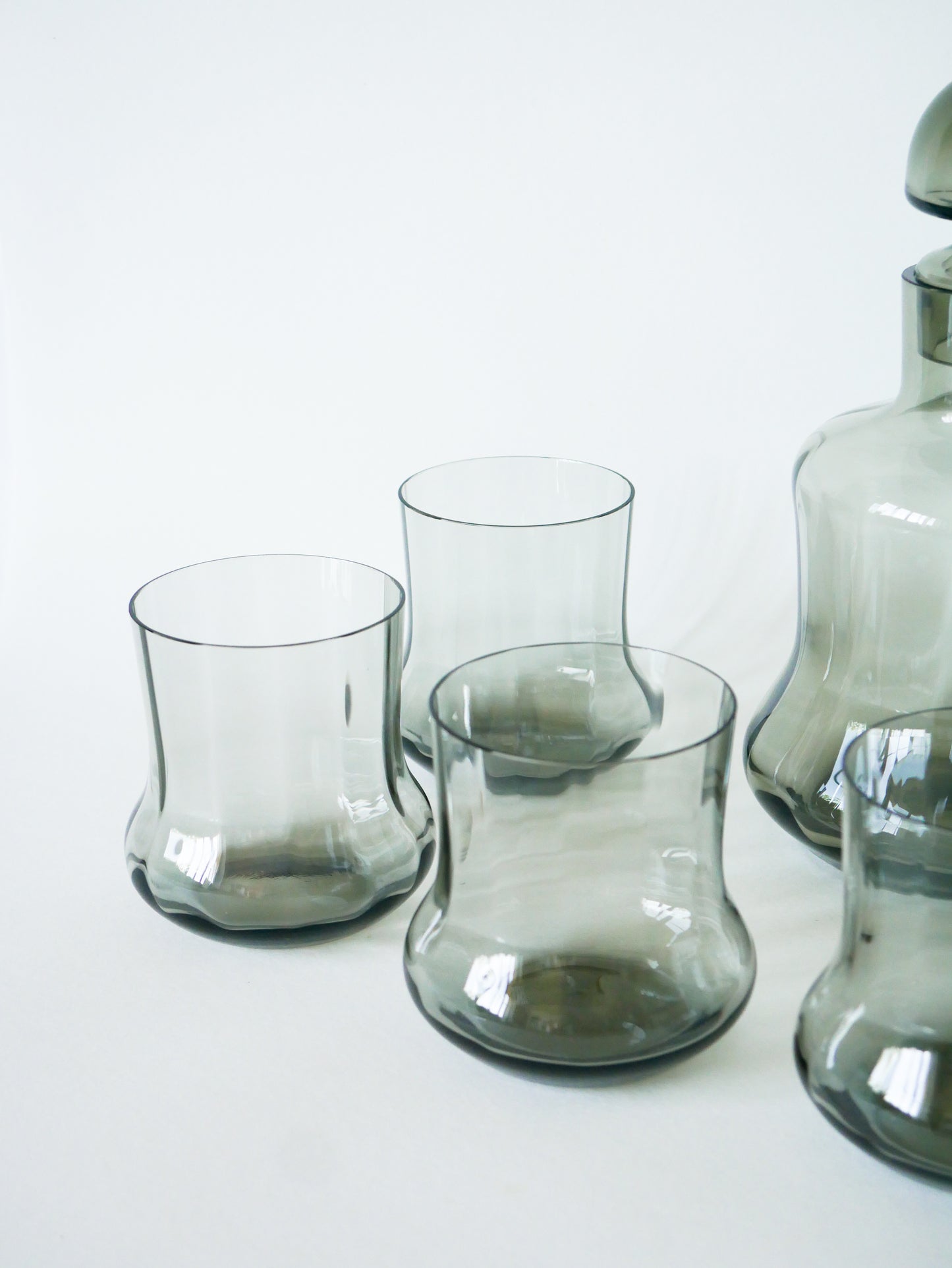 Ensemble composé d'une carafe et de 5 grands verres Long Drink, Design, 1960