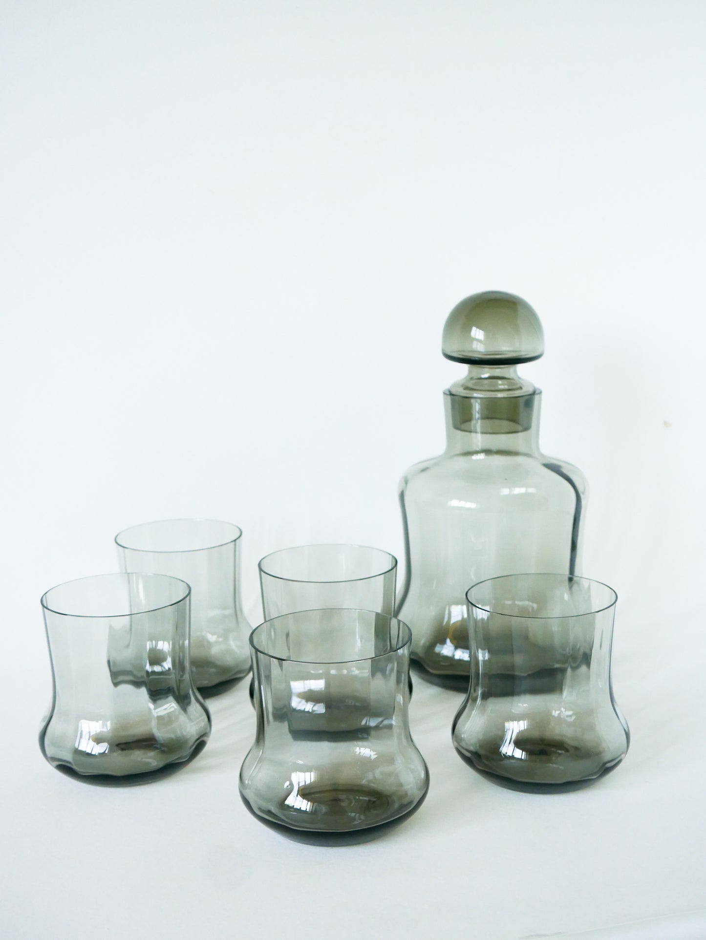 Ensemble composé d'une carafe et de 5 grands verres Long Drink, Design, 1960