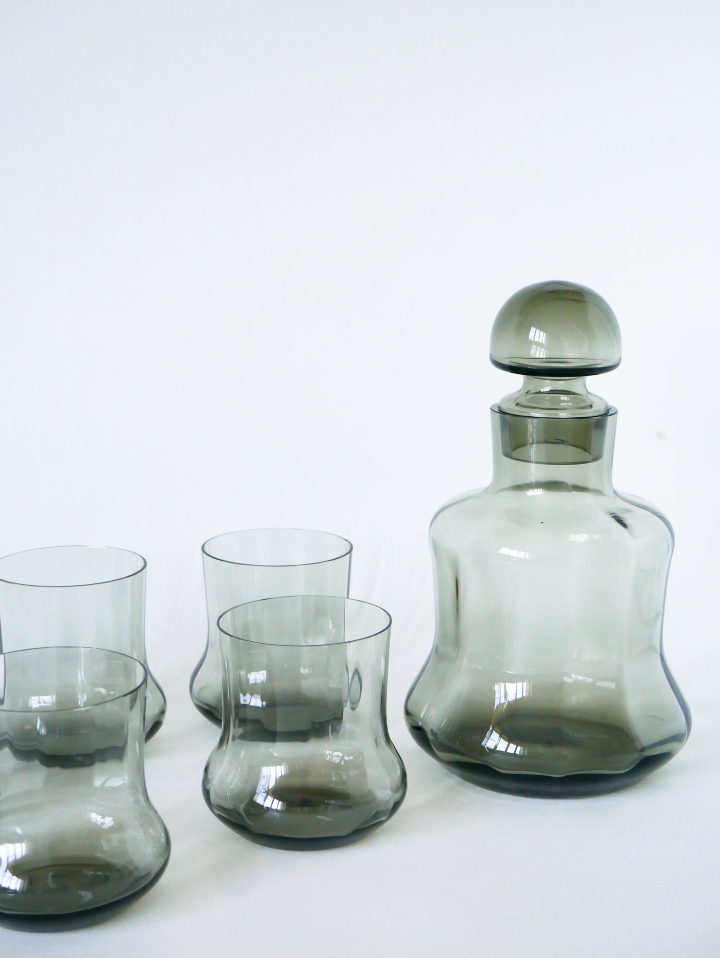 Ensemble composé d'une carafe et de 5 grands verres Long Drink, Design, 1960
