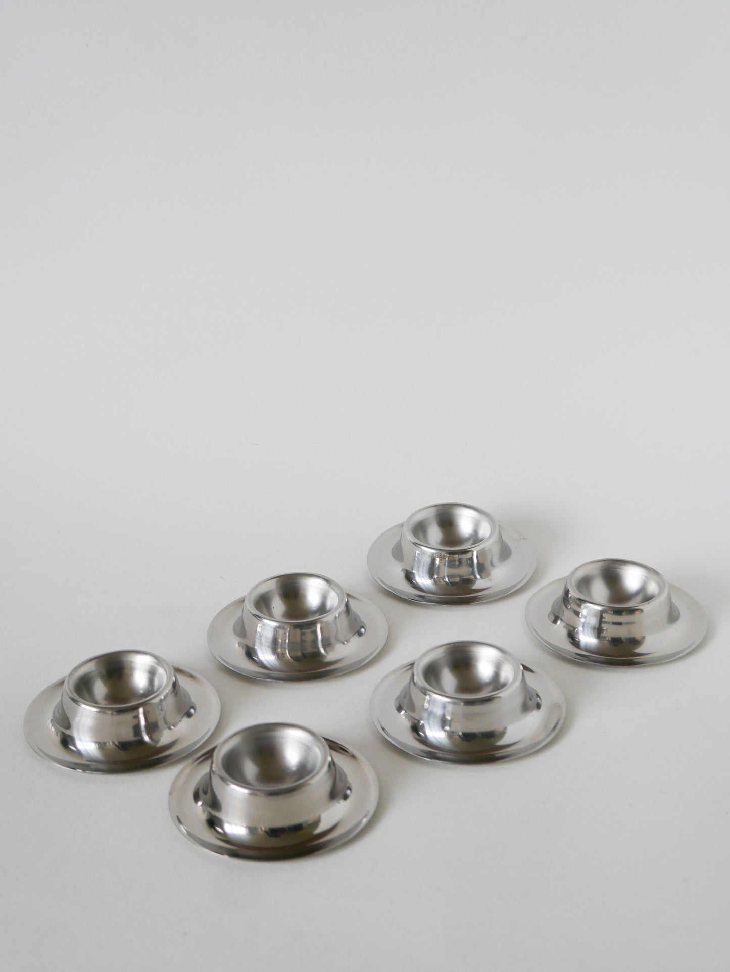 Paire de coquetiers en inox, Design, 1970 - 8.5 cm