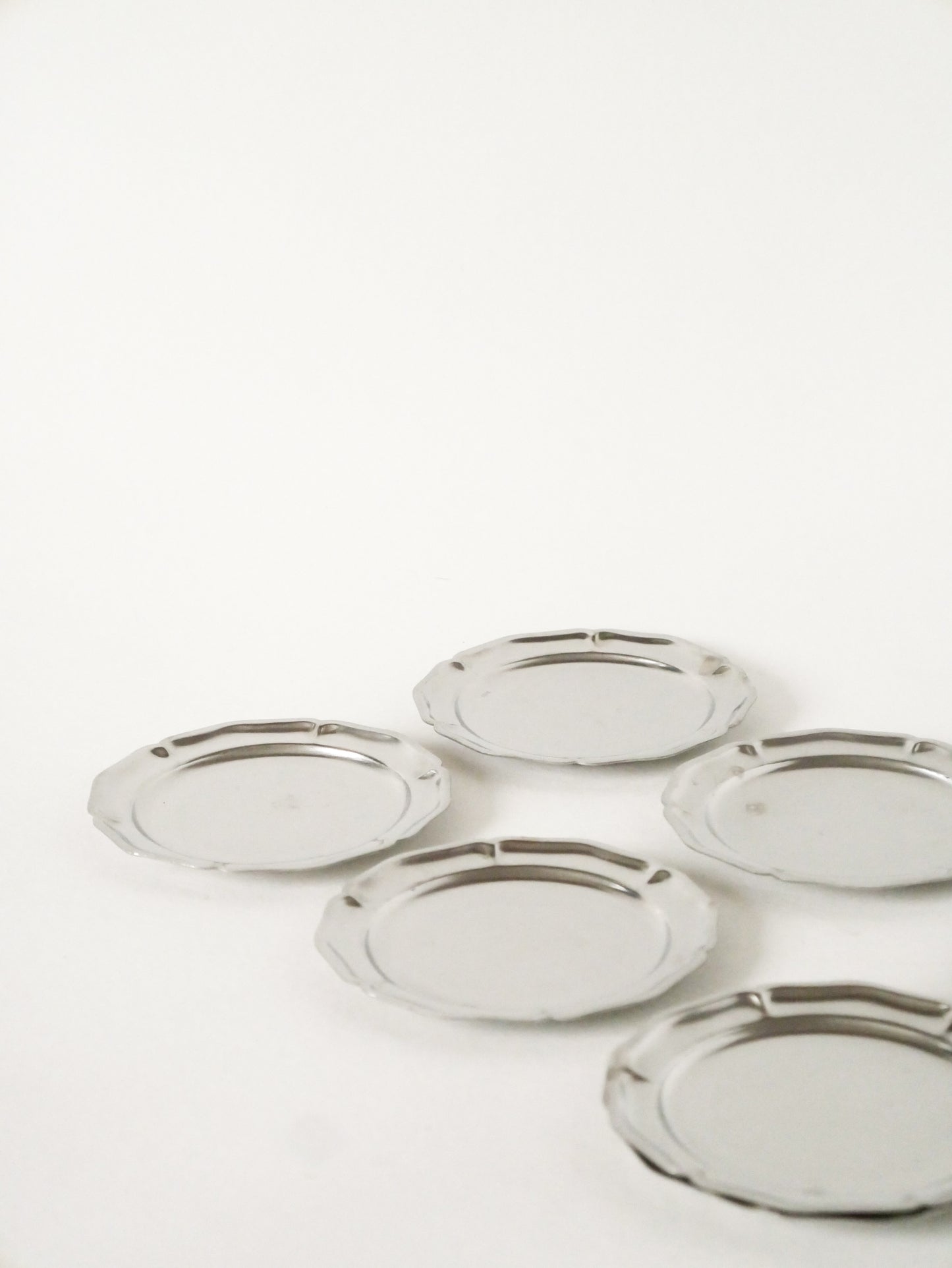 Lot de 6 dessous de verres en inox, 1970