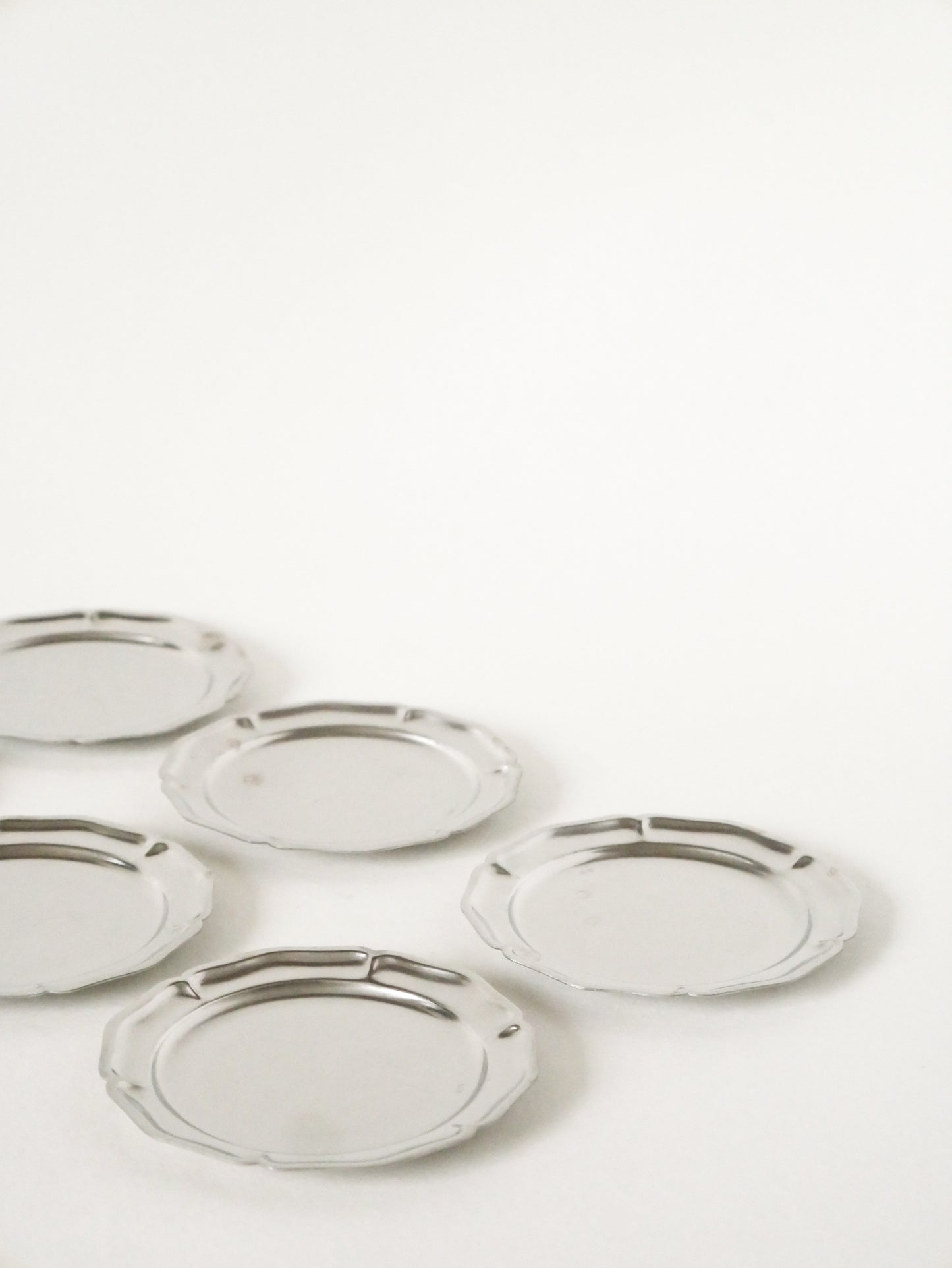 Lot de 6 dessous de verres en inox, 1970