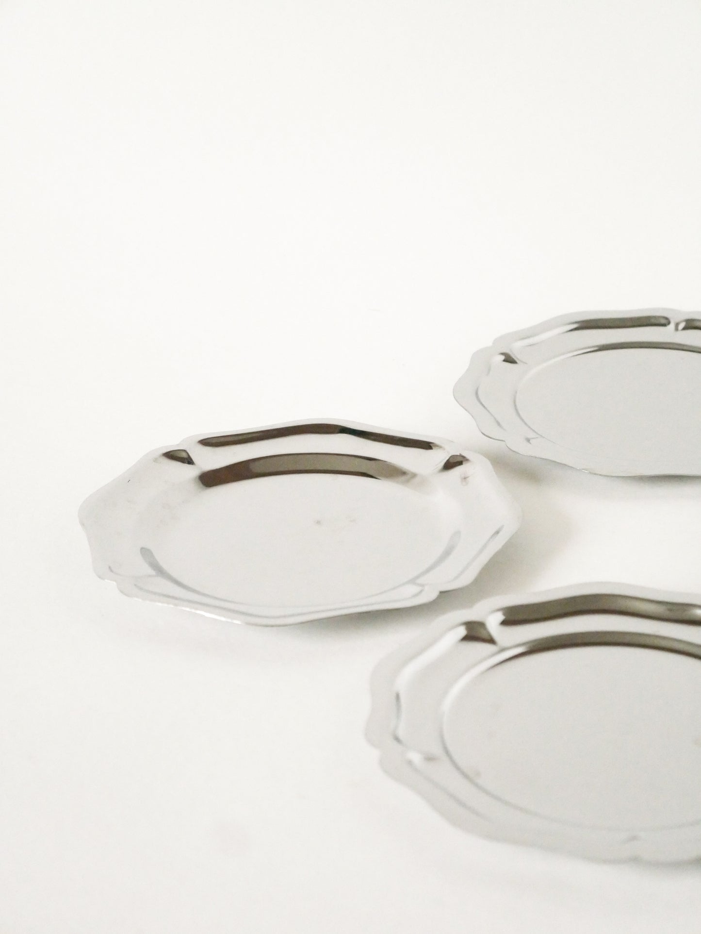 Lot de 6 dessous de verres en inox, 1970