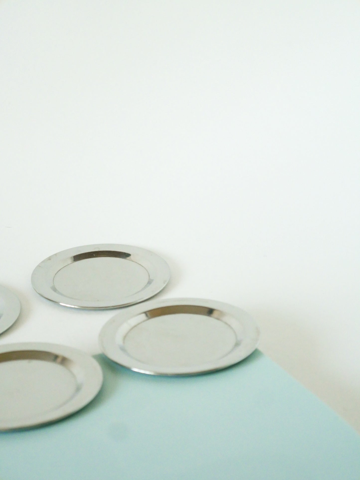 Ensemble de 4 dessous de verres en inox, Design, 1970