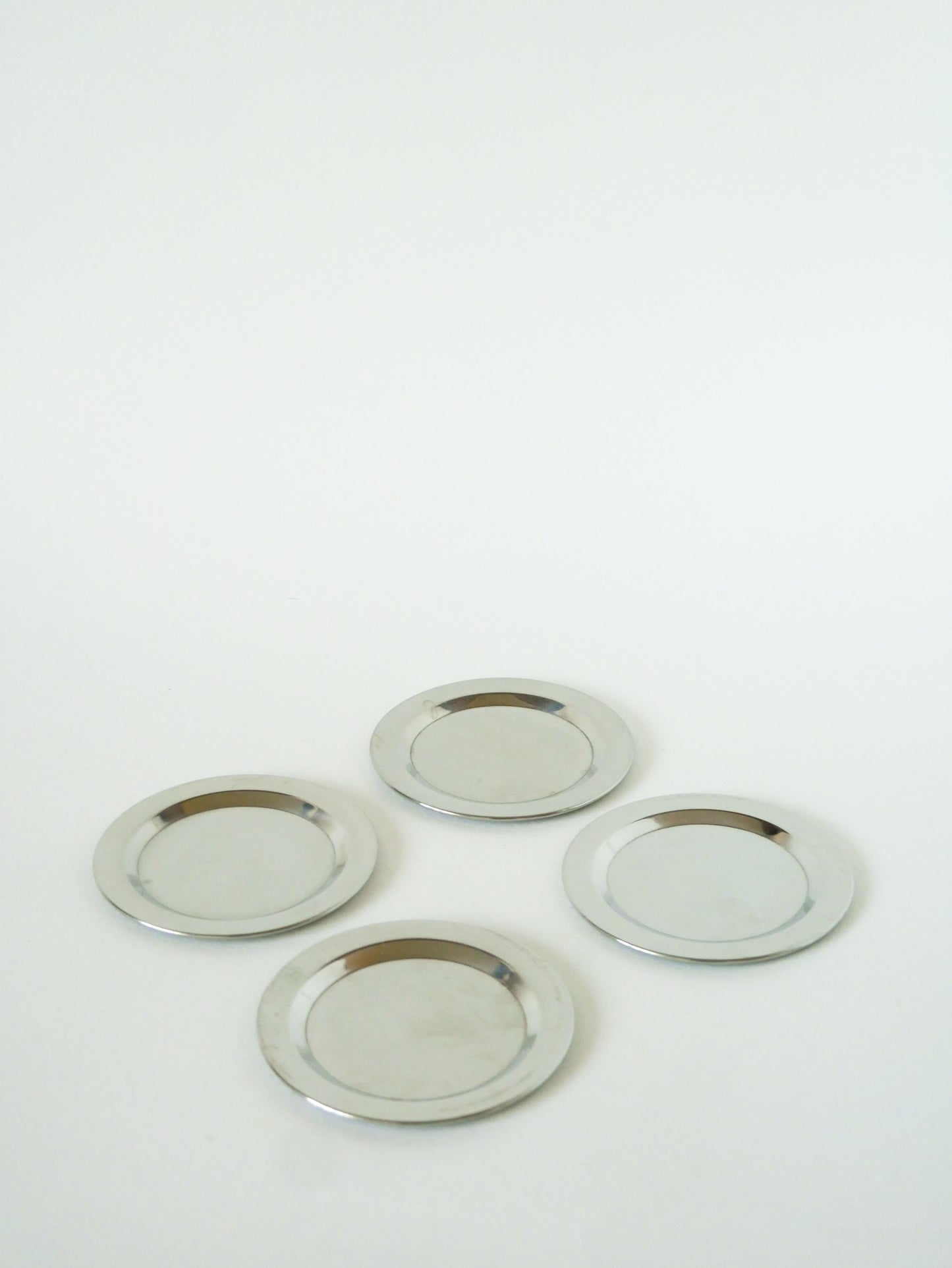 Ensemble de 4 dessous de verres en inox, Design, 1970