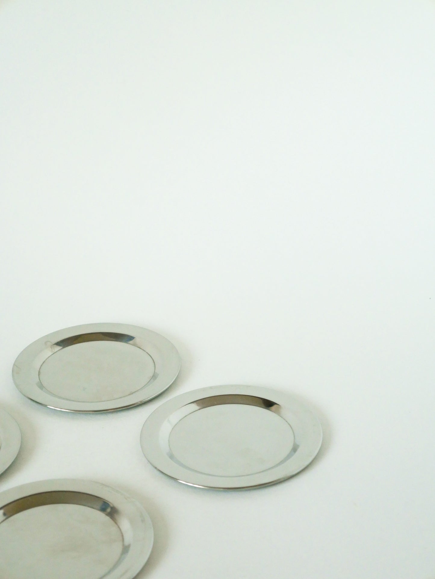 Ensemble de 4 dessous de verres en inox, Design, 1970