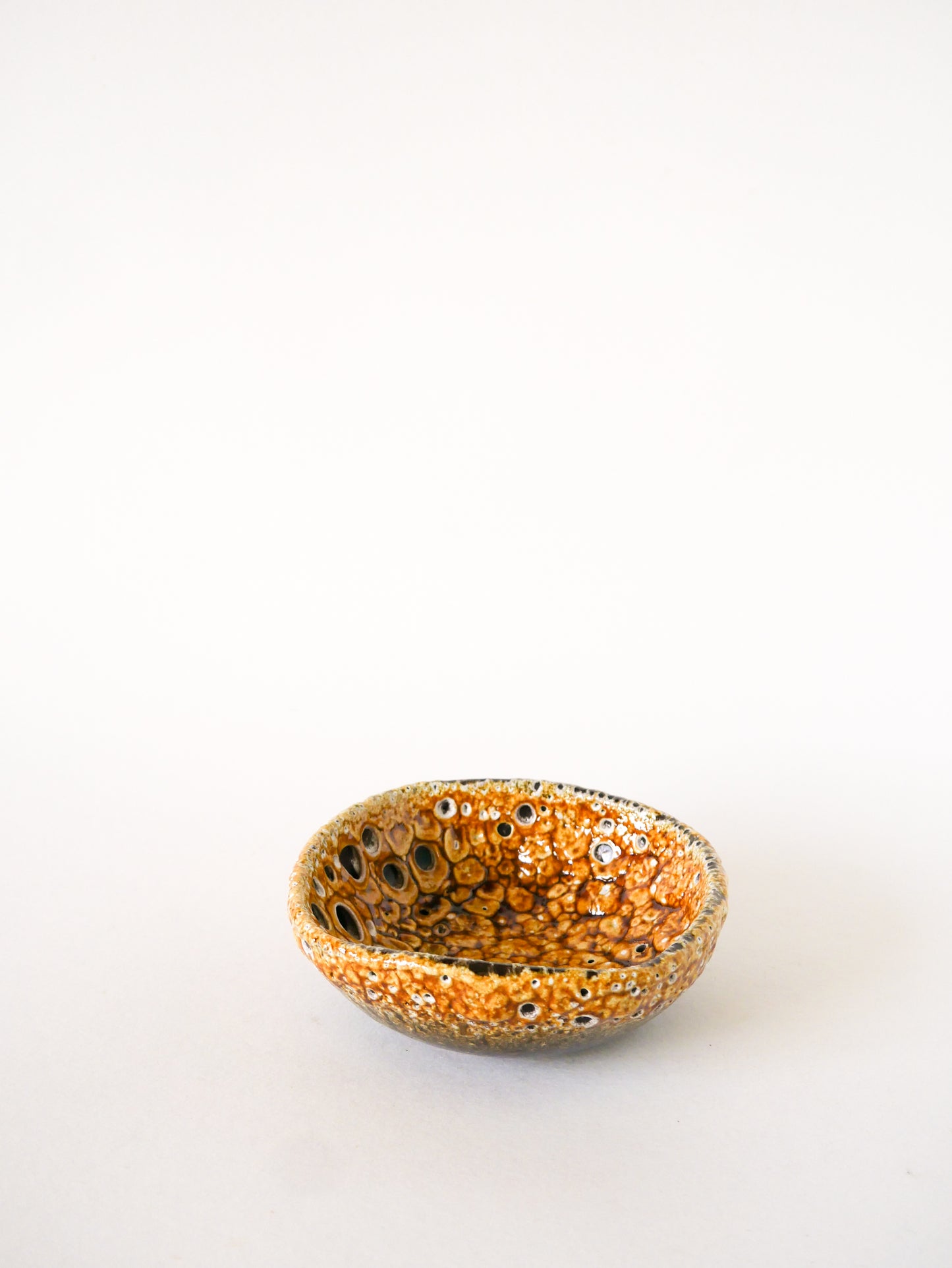 Vide-poche en céramique Fat Lava, Jaune et Noir, 1970