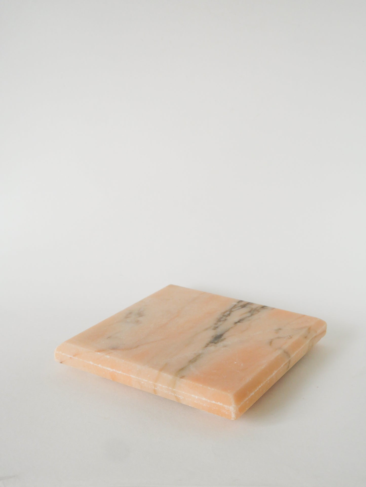 Dessous de plat carré en marbre, Beige, 1970