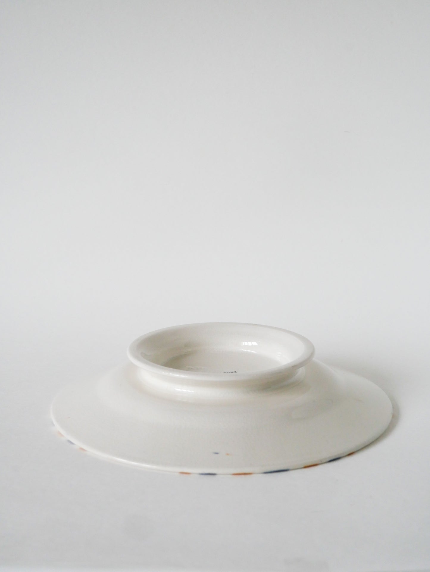 Compotier à rayures, HBCM modèle "Eskualouna", Orange et Bleu, 1960