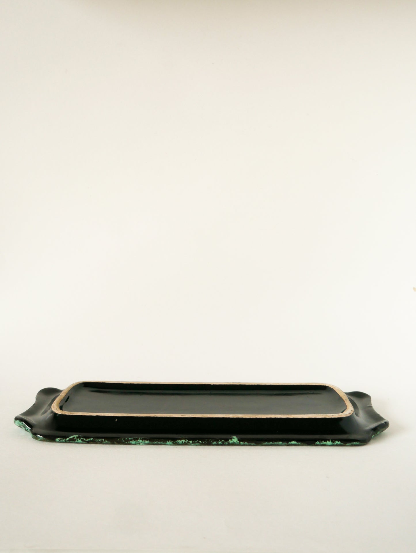 Plat à cake en Fat Lava, Vert, Rouge et Jaune, 1970