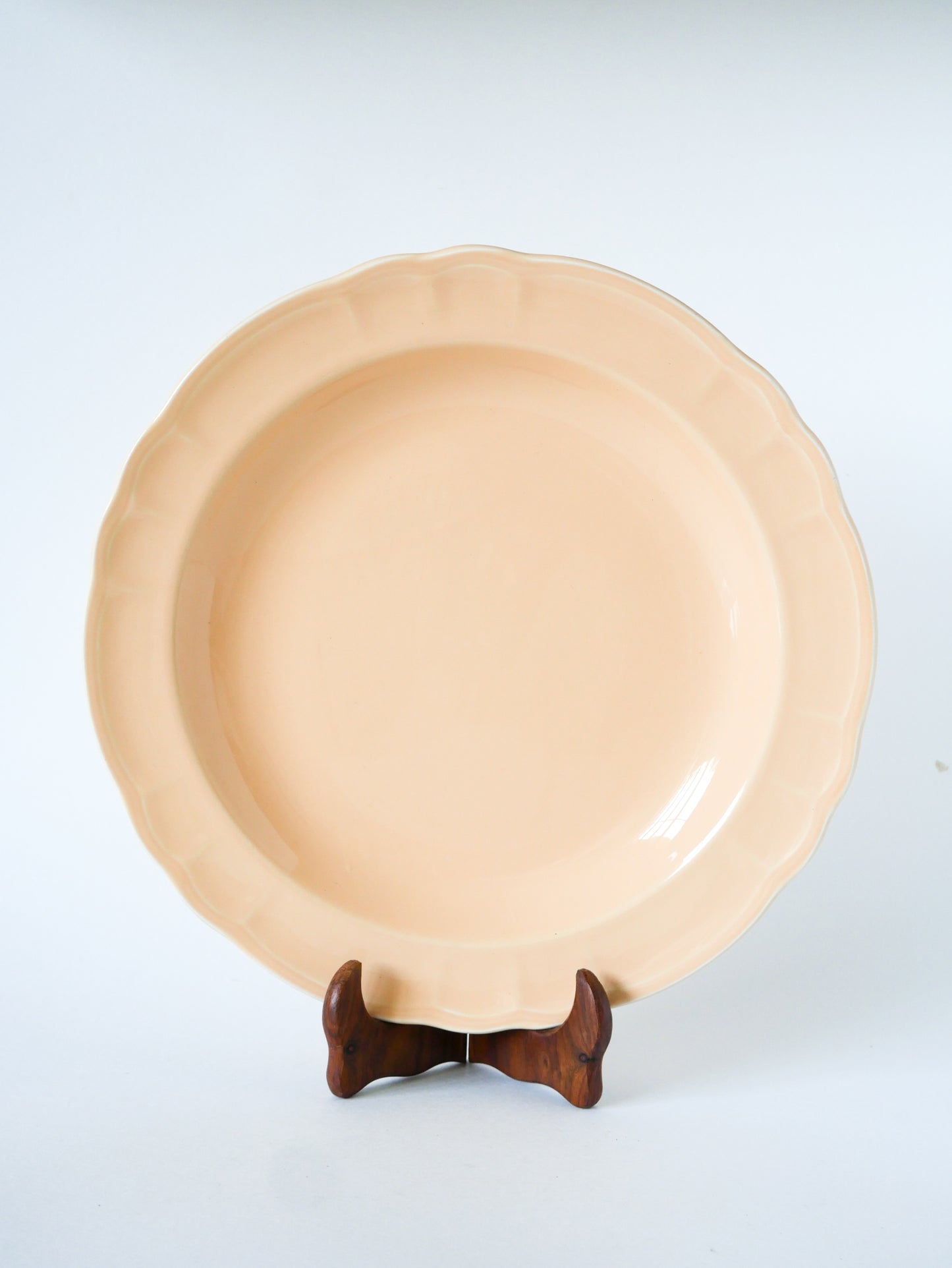 Très grand plat Salins dentelé, Rose Poudré, 1950