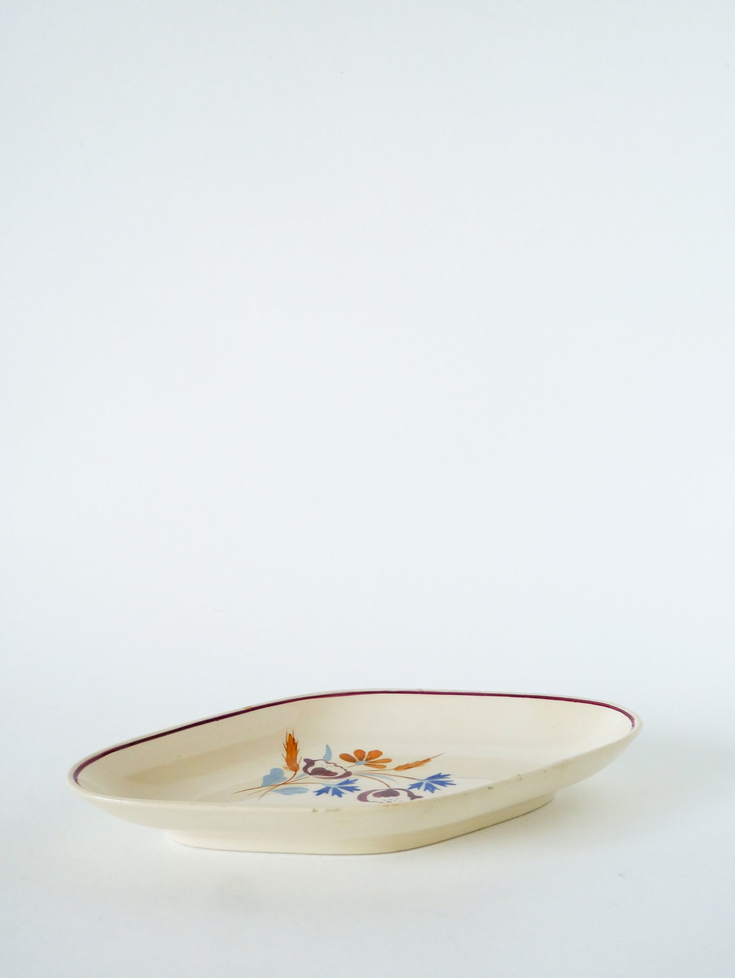 Ravier Salins, motifs Fleurs peintes à la main, 1950