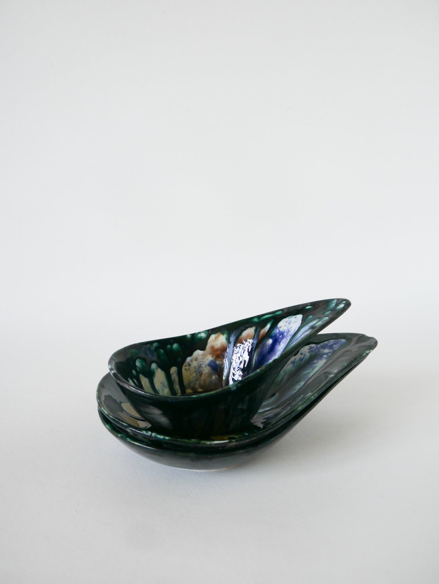 Trio de petits plats en céramique du Morvan, 1970