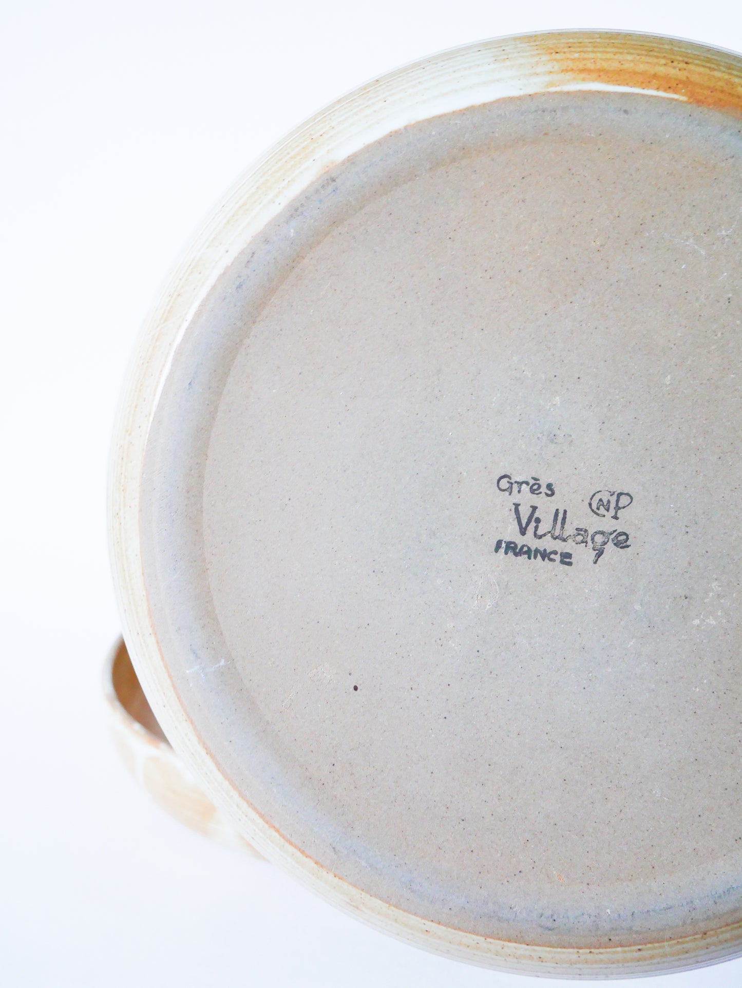 Grand plat rond creux en grès, 1970
