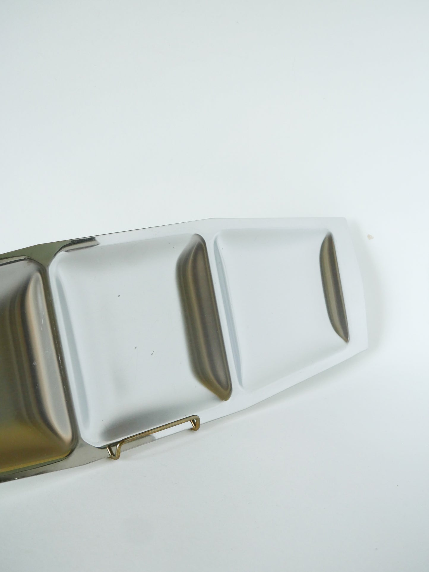 Grand plat à compartiments en inox, Rectangulaire, Design, 1970 - 41 X 19 cm