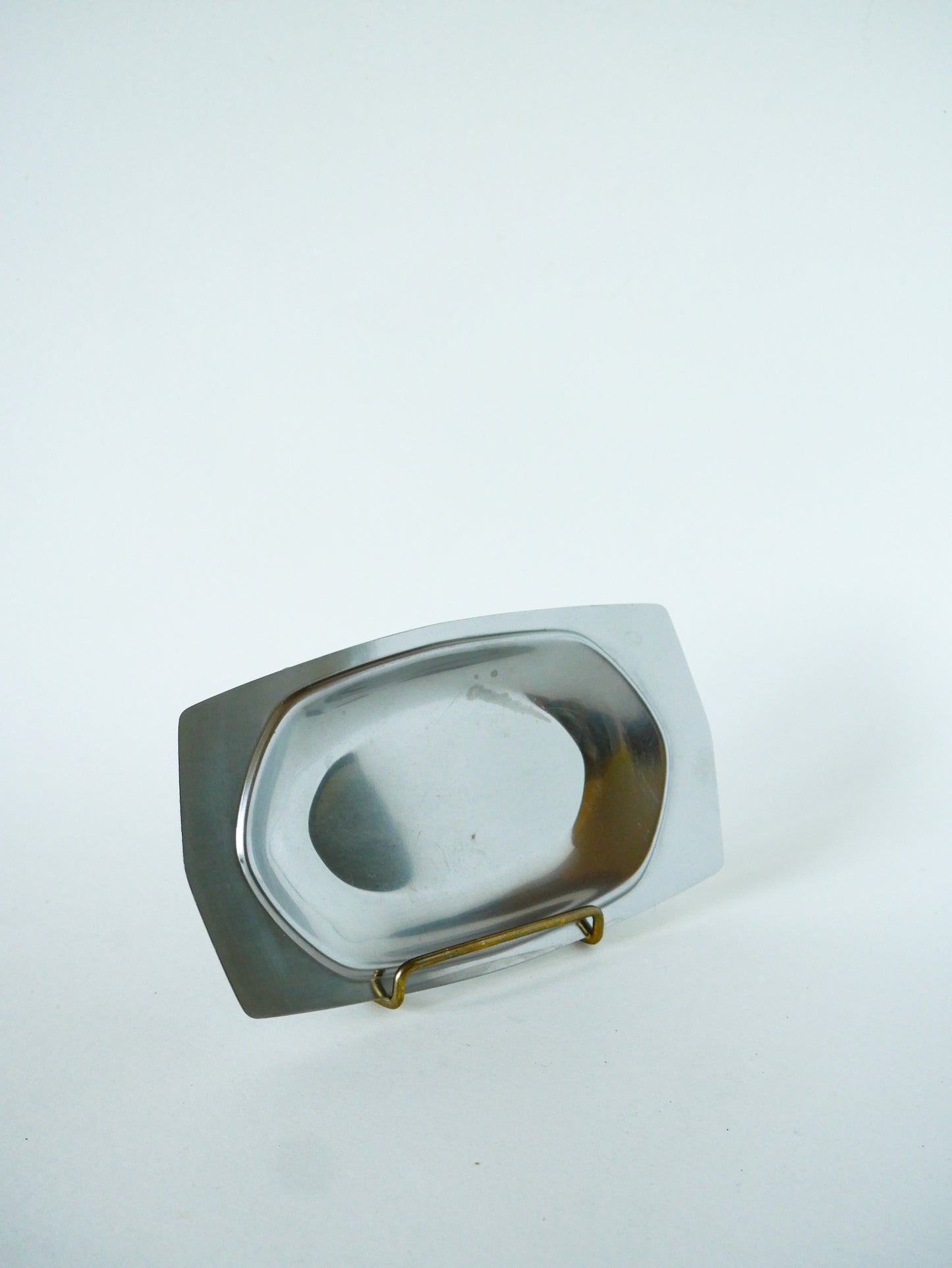 Petit plat en inox, Rectangulaire, Design, 1970 - 23 X 12 cm