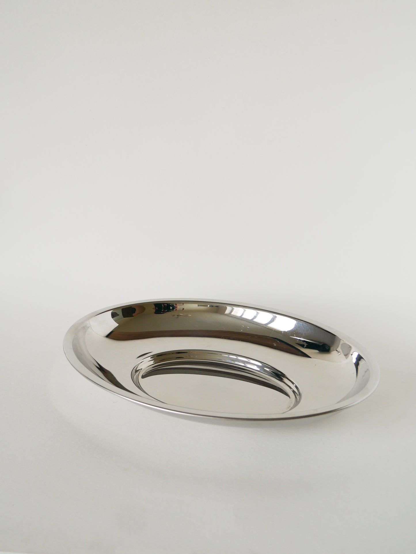 Corbeille en inox, Made in France, Design, 1970 - 33 X 22 cm