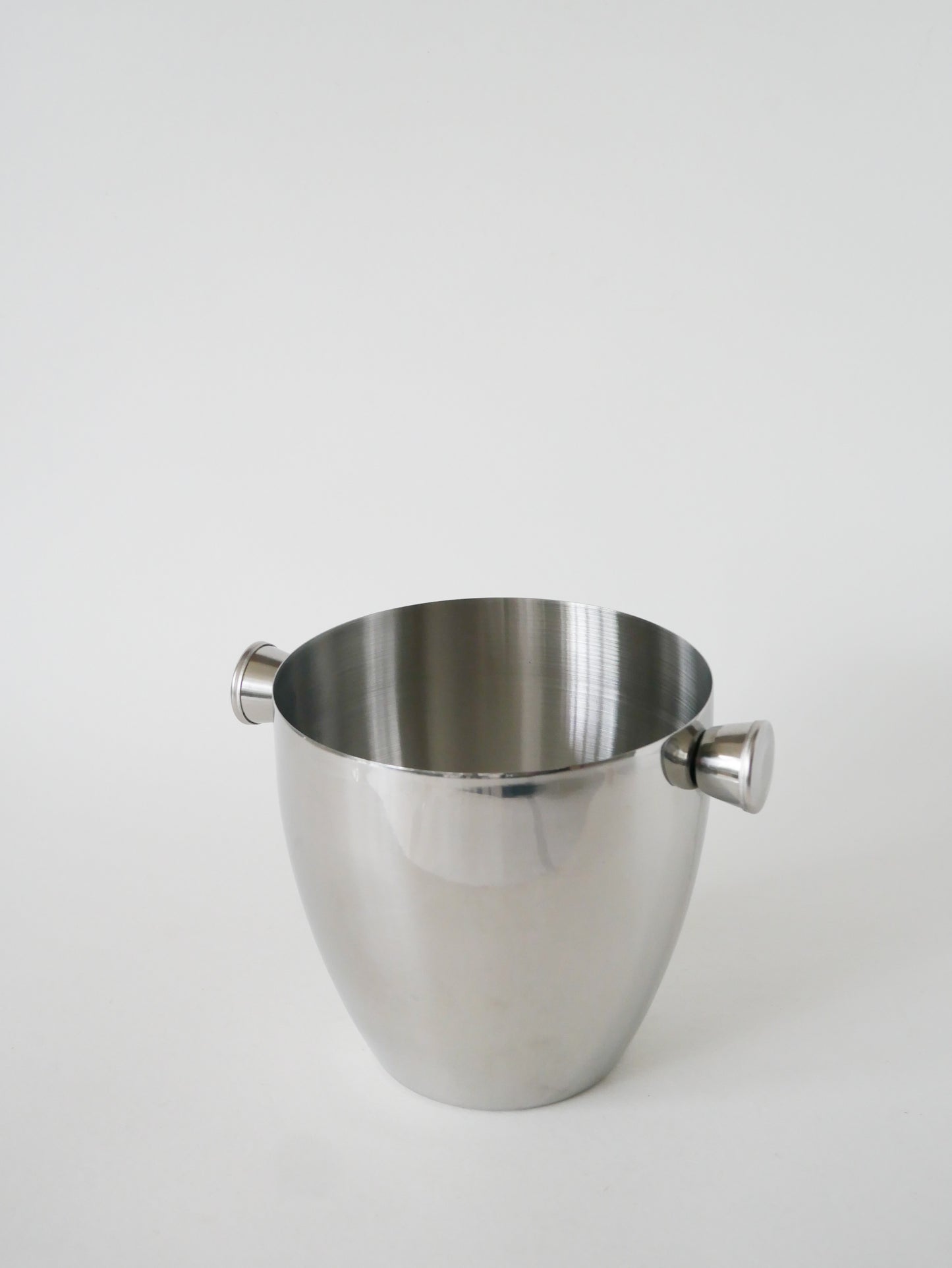 Grand seau à glace en inox et poignée en bois, 1970
