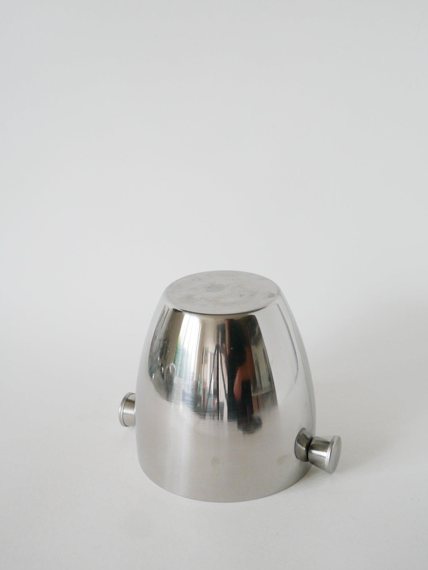 Grand seau à glace en inox et poignée en bois, 1970