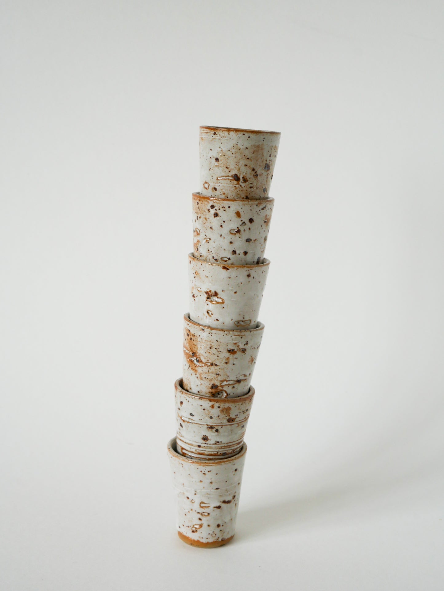 Lot de 6 tasses à expresso en grès vernissé, 1970