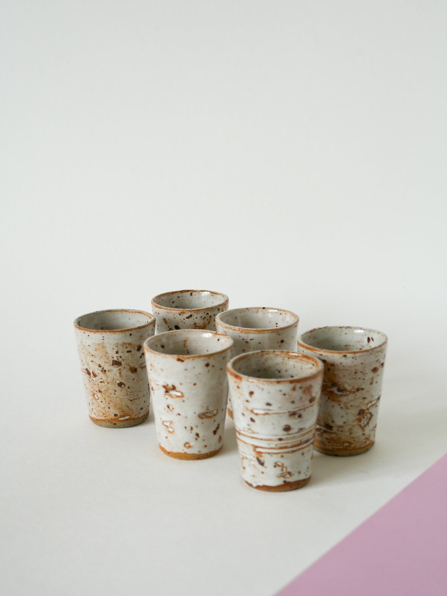 Lot de 6 tasses à expresso en grès vernissé, 1970