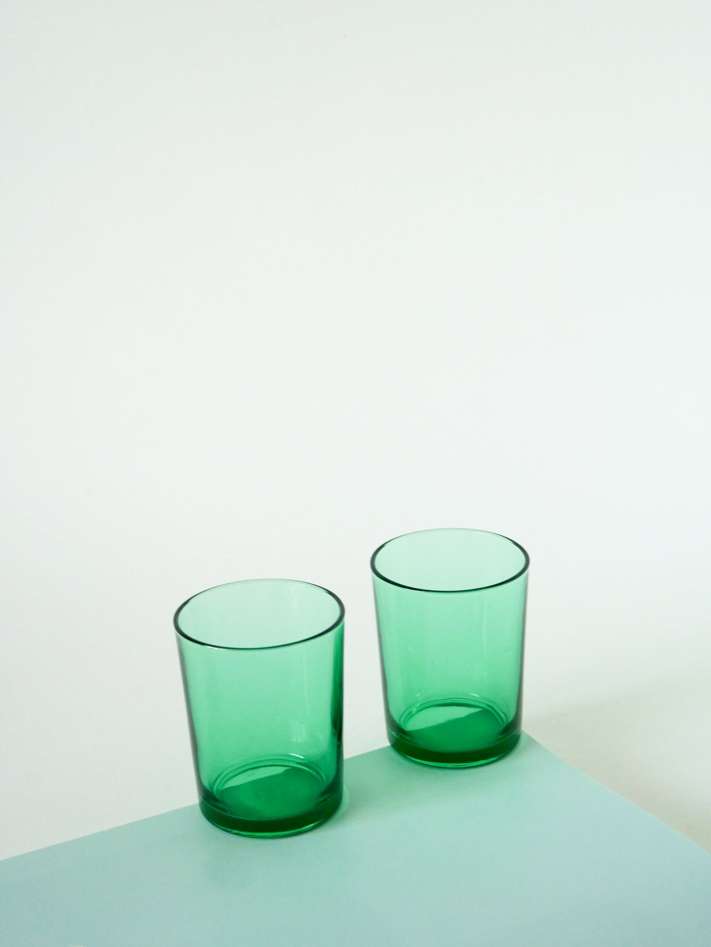 Lot de 5 verres à eau en verre Vert, 1970